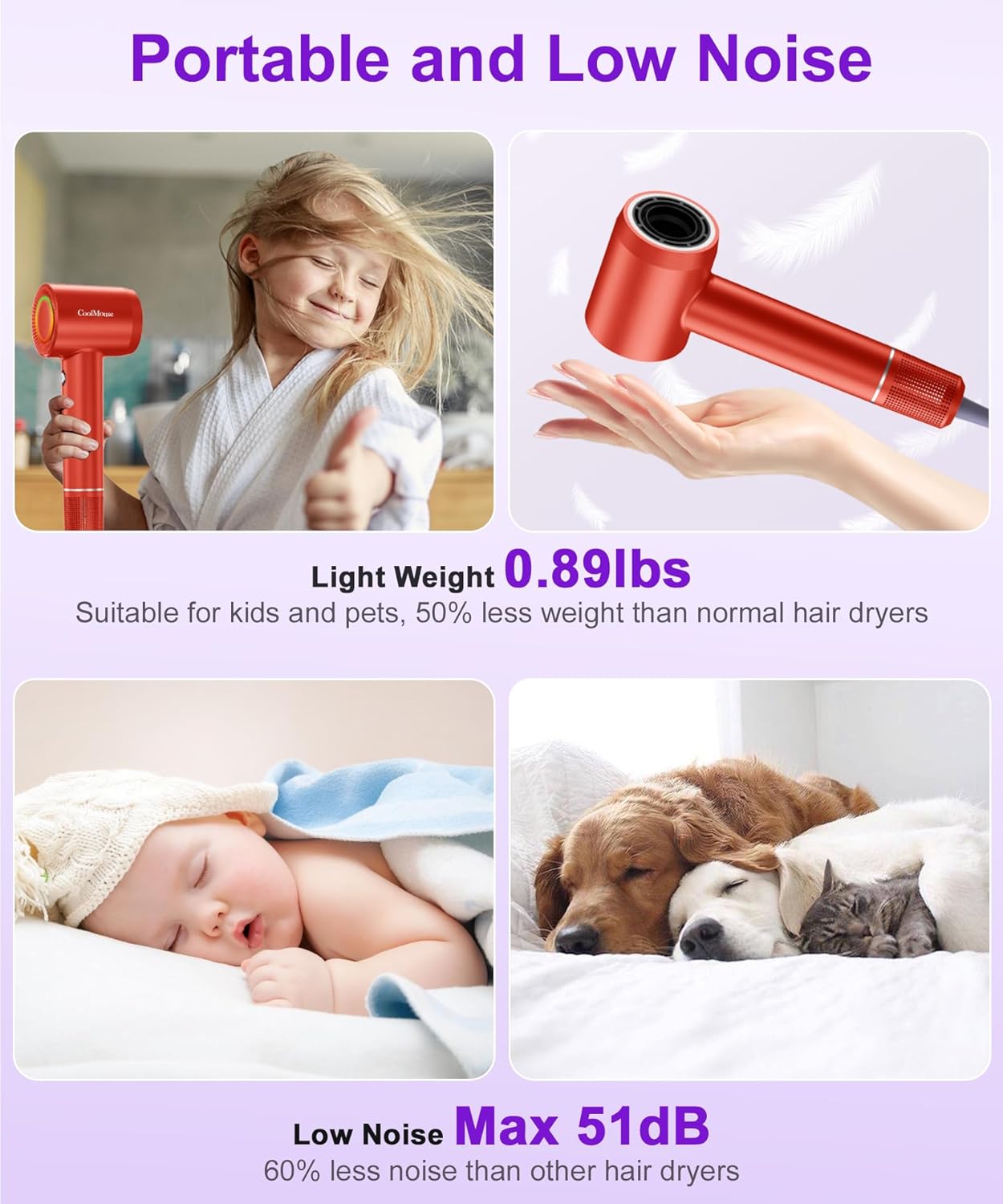 Travel-Friendly High-Speed Ionic Hair Dryer 150000 RPM Motor Magnetic Diffuser - Image 7