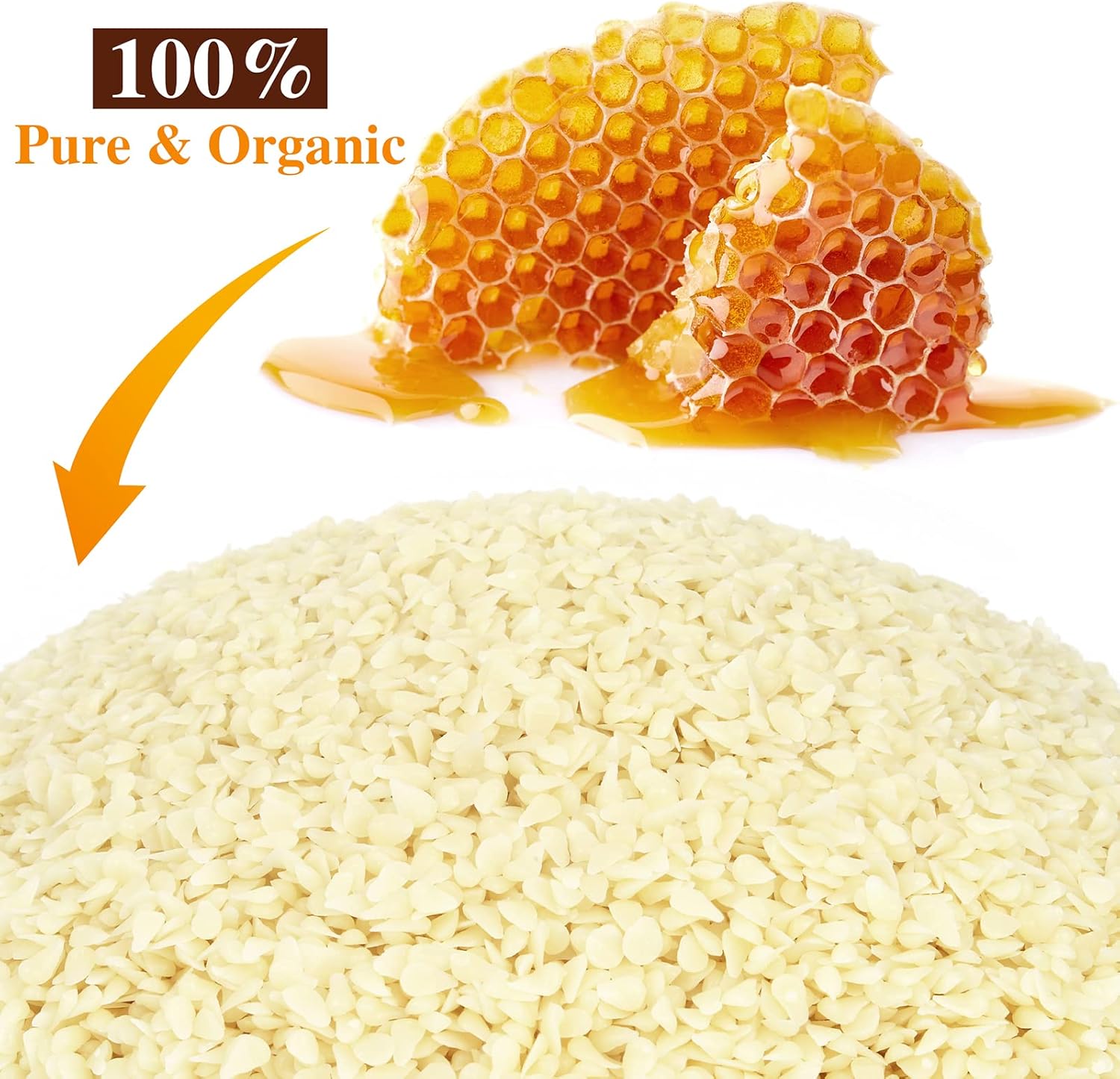 10Lb Organic White Beeswax Pellets Bulk for Candle Making, DIY Creams, Lip Balms - Image 3