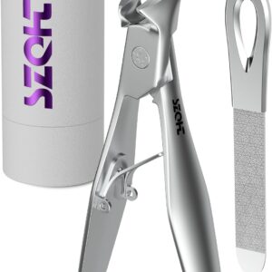 SZQHT Toenail Clippers for Thick & Ingrown Toenails, Heavy-Duty Nail Clippers for Seniors, Men & Women, Ultra-Wide Jaw Toe Nail Clippers, Pedicure Tools for Feet, Stainless Steel Nail Cutter