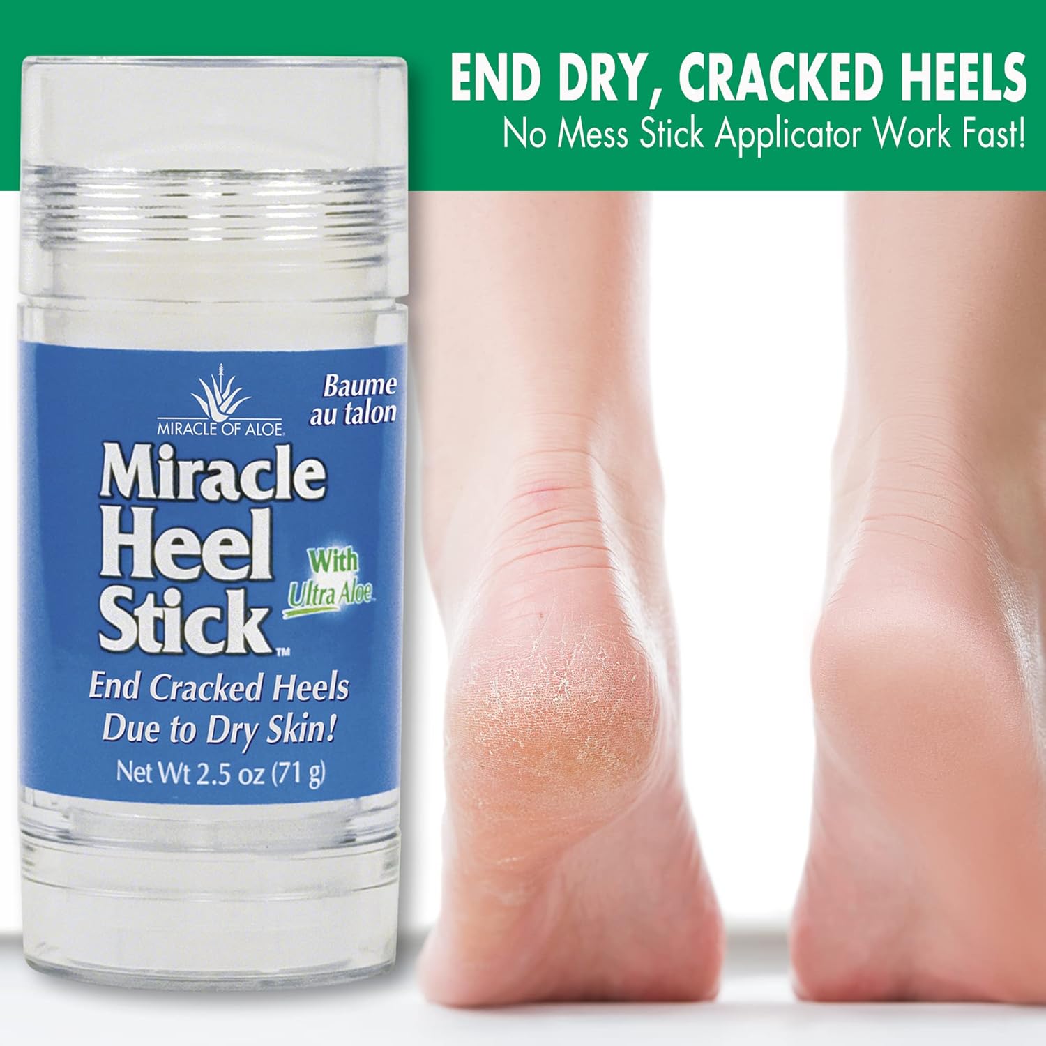 Heel Balm Stick for Dry Cracked Feet Repair with Aloe Vera and Tea Tree Oil, 2.5 oz - Image 5
