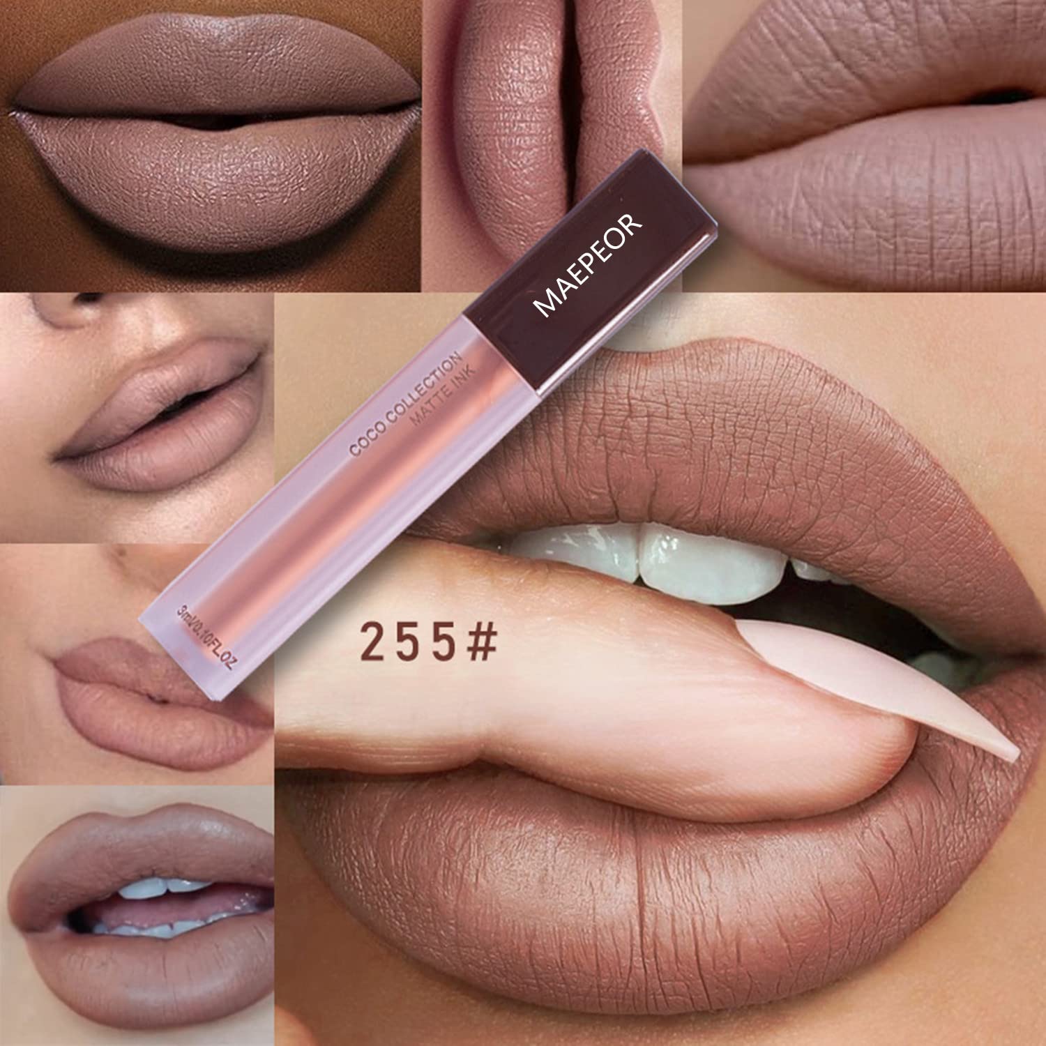 MAEPEOR 5-Piece Matte Liquid Lipstick Set Bold Colors High-Pigmented Long-Lasting Wear - Image 2