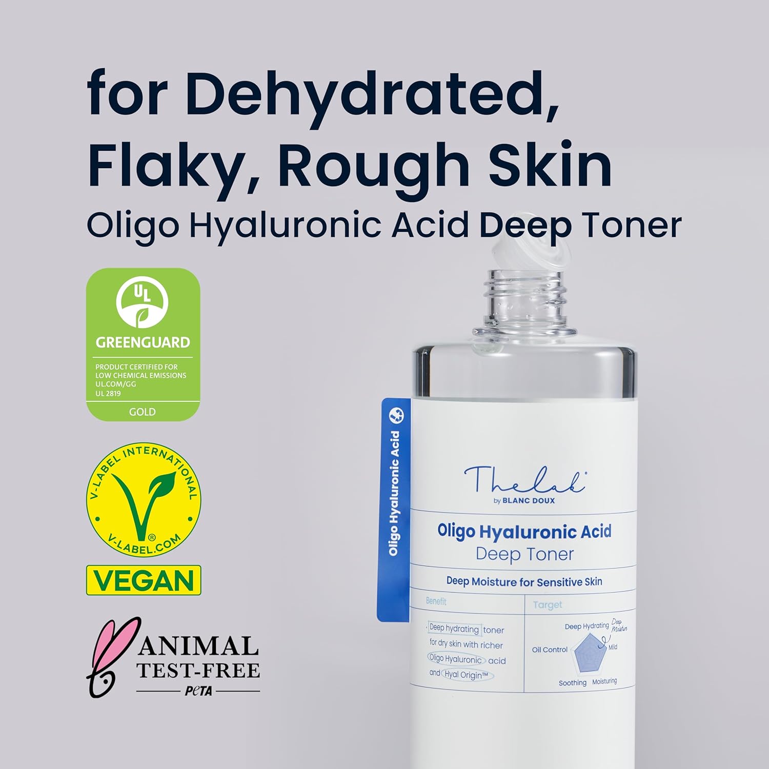 THE LAB BY BLANC DOUX Oligo Hyaluronic Acid Moisture Essence Toner 17 Fl Oz Vegan - Image 2