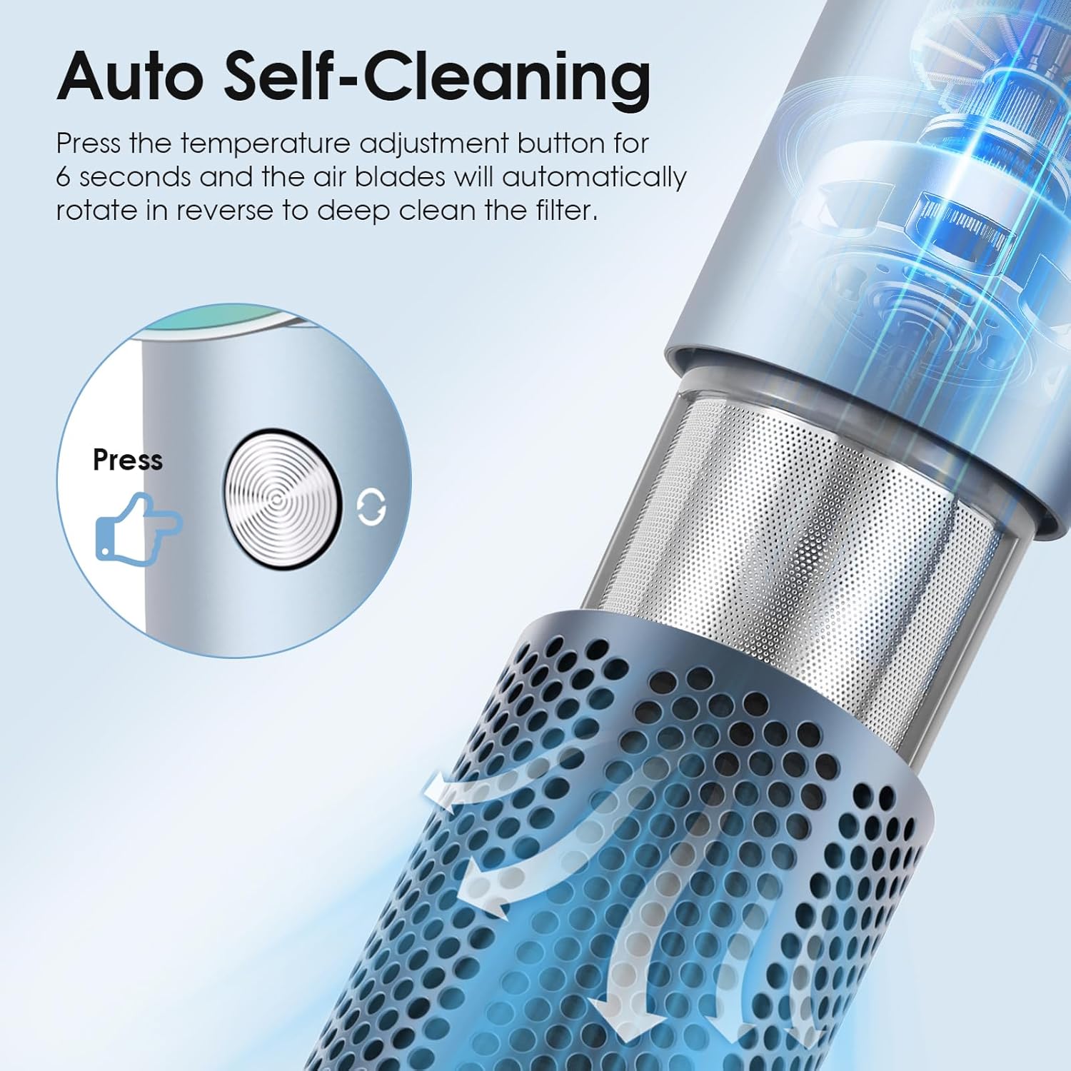 YASHE 1500W Quiet Ionic Hair Dryer with Diffuser and 4 Heat Settings - Image 4