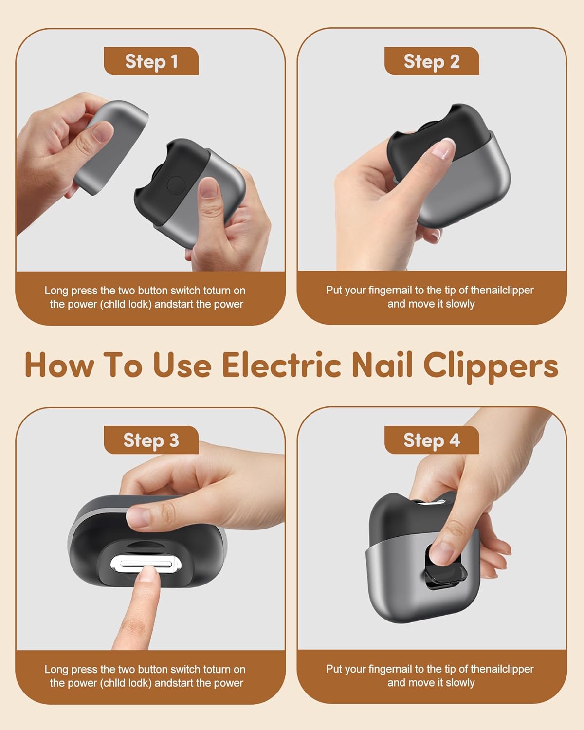 Baby and Adult Electric Nail Clipper, USB Rechargeable with Built-in Light and Nail Catcher - Image 8