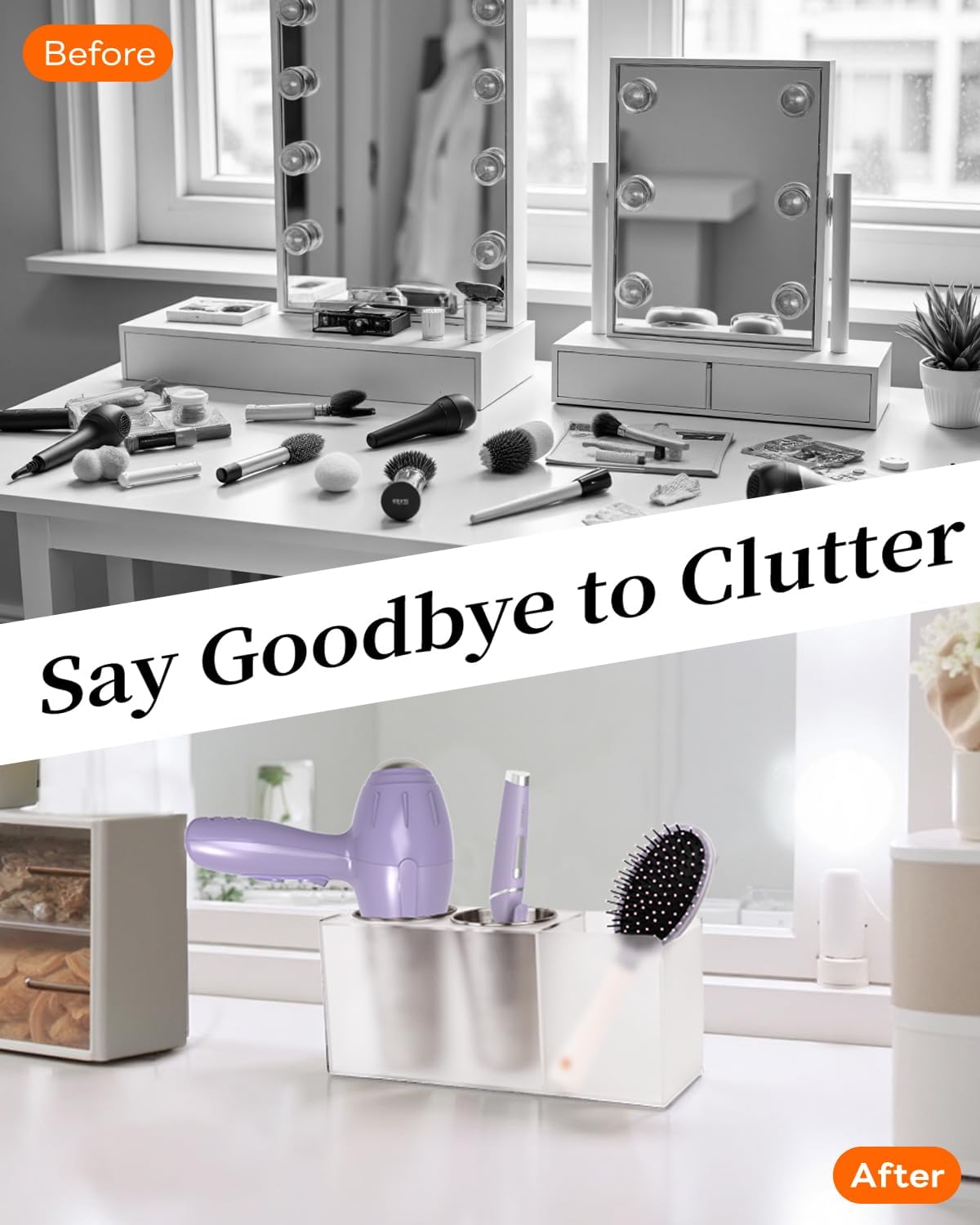 Acrylic Wall-Mounted Holder for Blow Dryer, Curling Iron, Flat Iron - Image 4