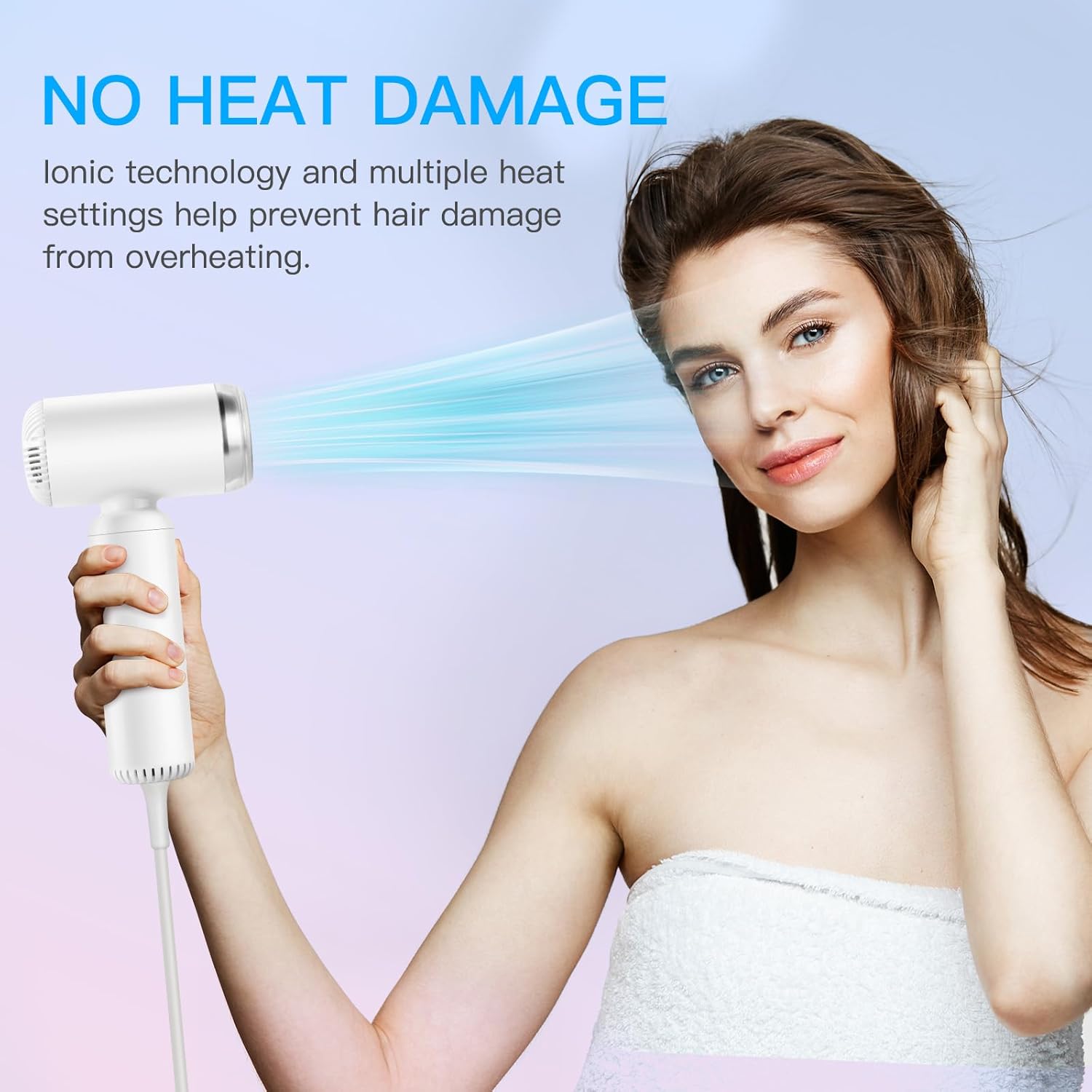 Super Mini High-Speed Ionic Hair Dryer, 200 Million Negative Ions, 110,000RPM, Lightweight Travel Design - Image 7