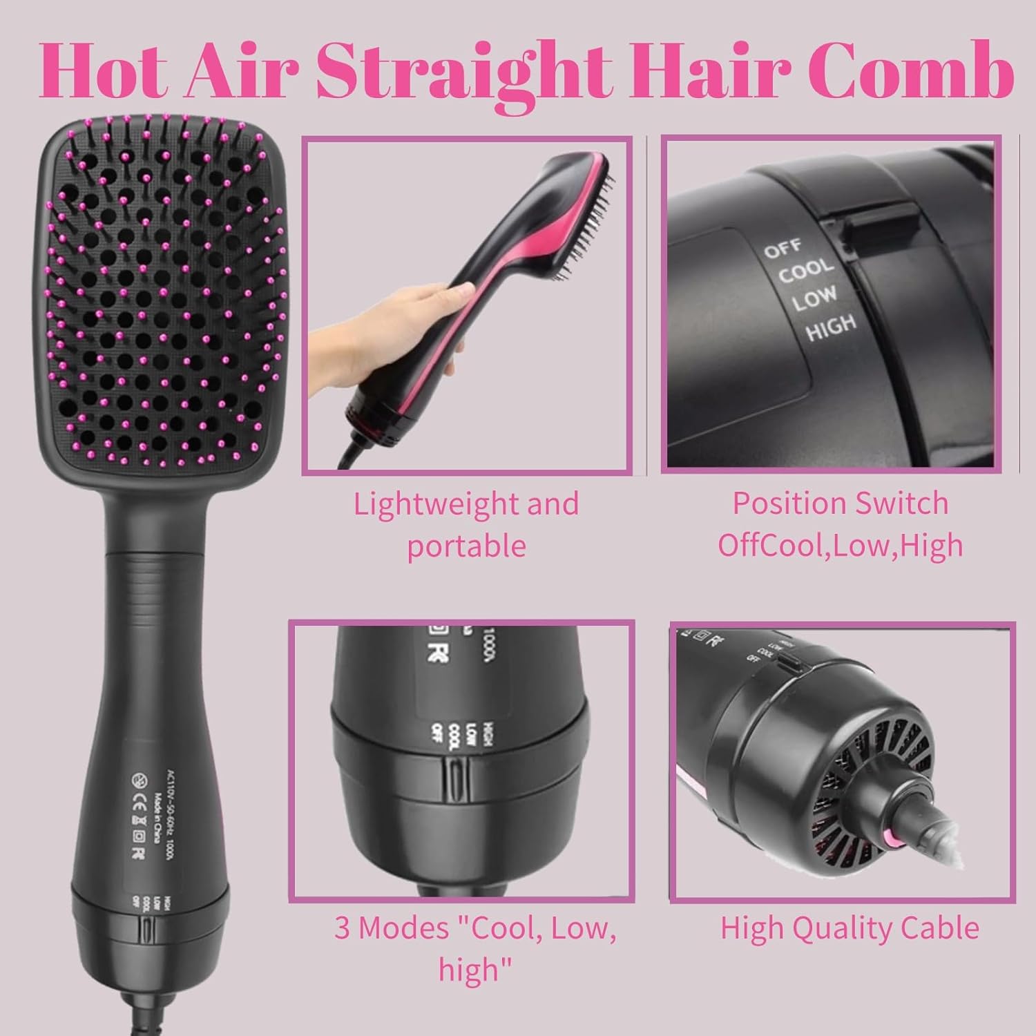 Ionic Hair Dryer and Blow Dryer Brush, 1 Step Straightener, Negative Ion Technology, All Hair Types - Image 6