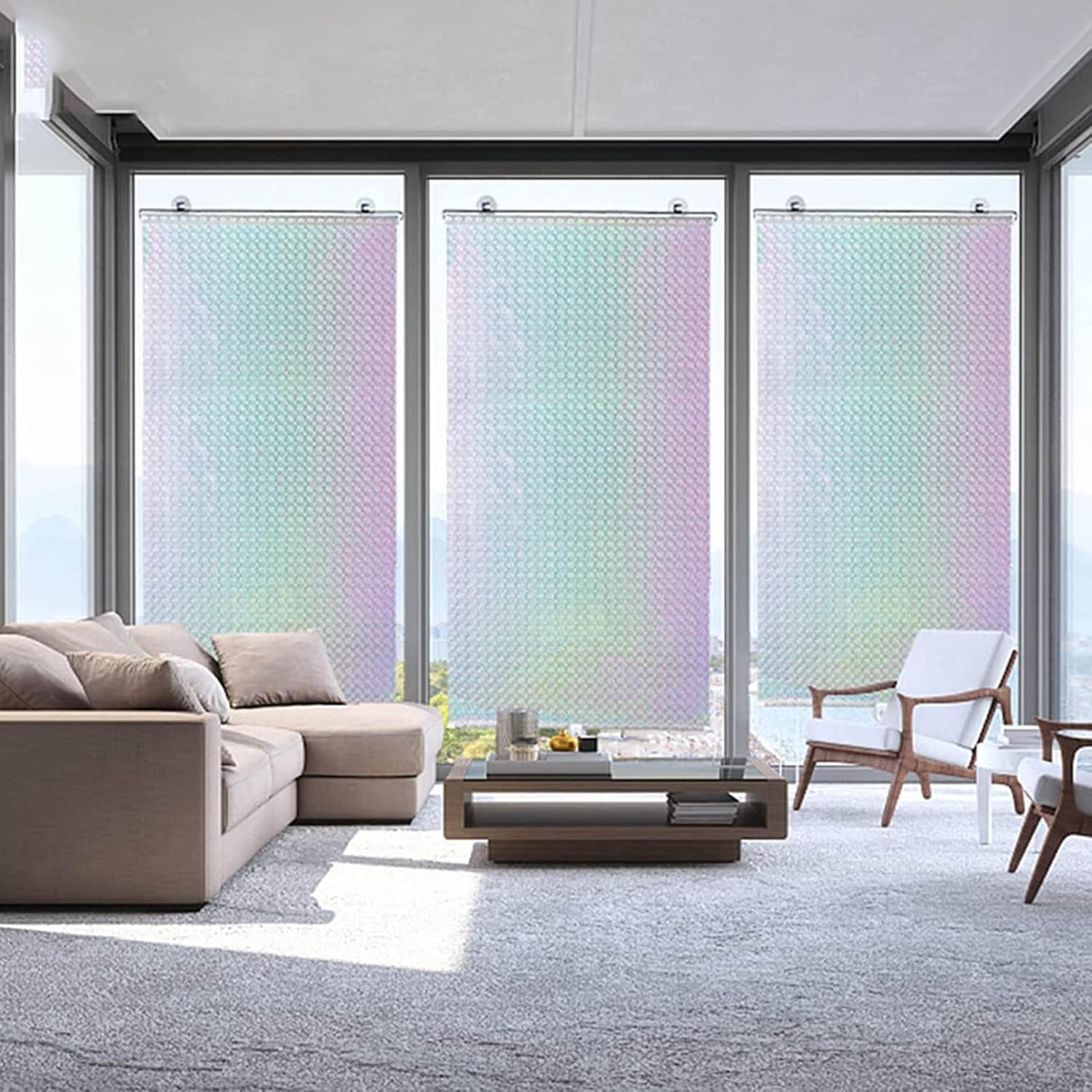 Adjustable Portable Blackout Roller Blind Sun Protection Silver 40x60cm with Suction Cups - Image 3