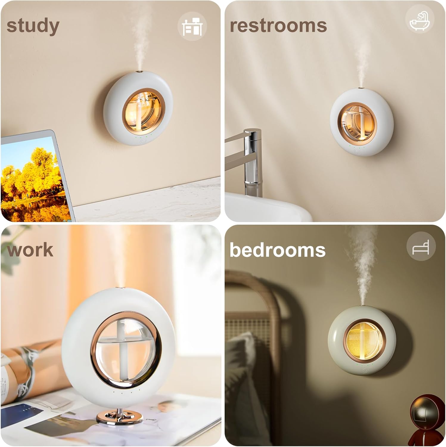 120ML Large Room Essential Oil Diffuser with Bluetooth Control and Night Light - Image 6