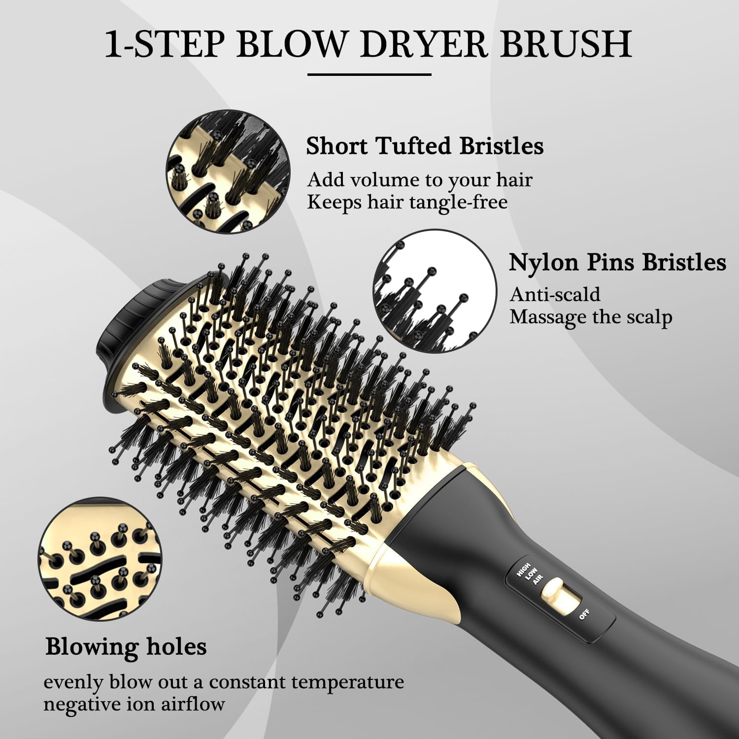 One-Step Volumizer Styler Hot Air Brush for All Hair Types - Image 5