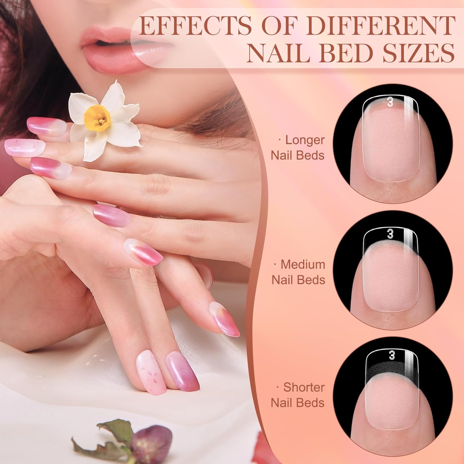 Krofaue 720 Piece Matte Finish Short Half Coffin Almond Square False Nails Set - Image 3
