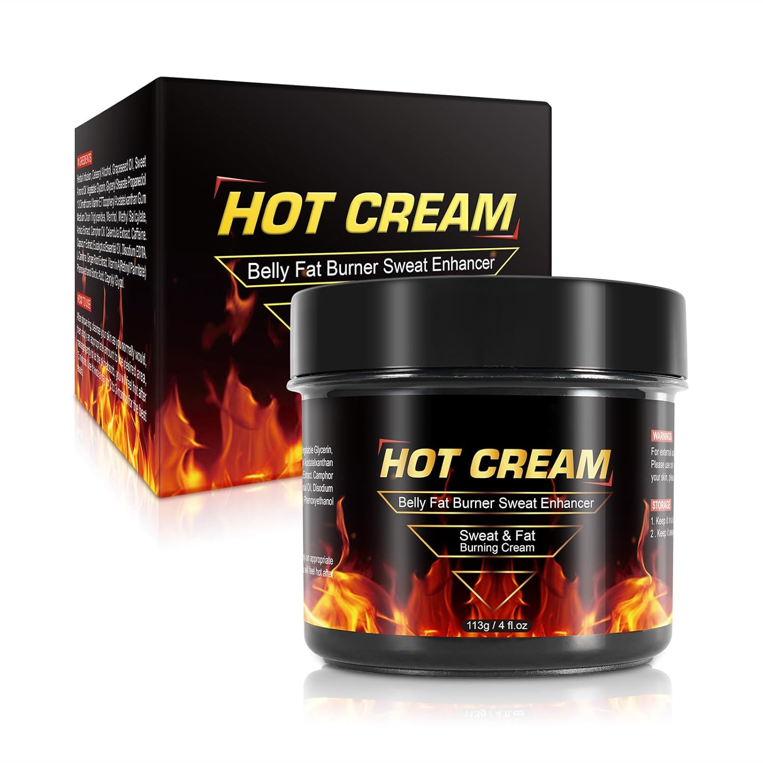 Fat Burning Cream for Belly, Hot Sweat Cream Natural Burning Cellulite Cream Enhance Sweating for Thighs Legs Abdomen Arms and Buttocks Workout Enhancer for Women and Men