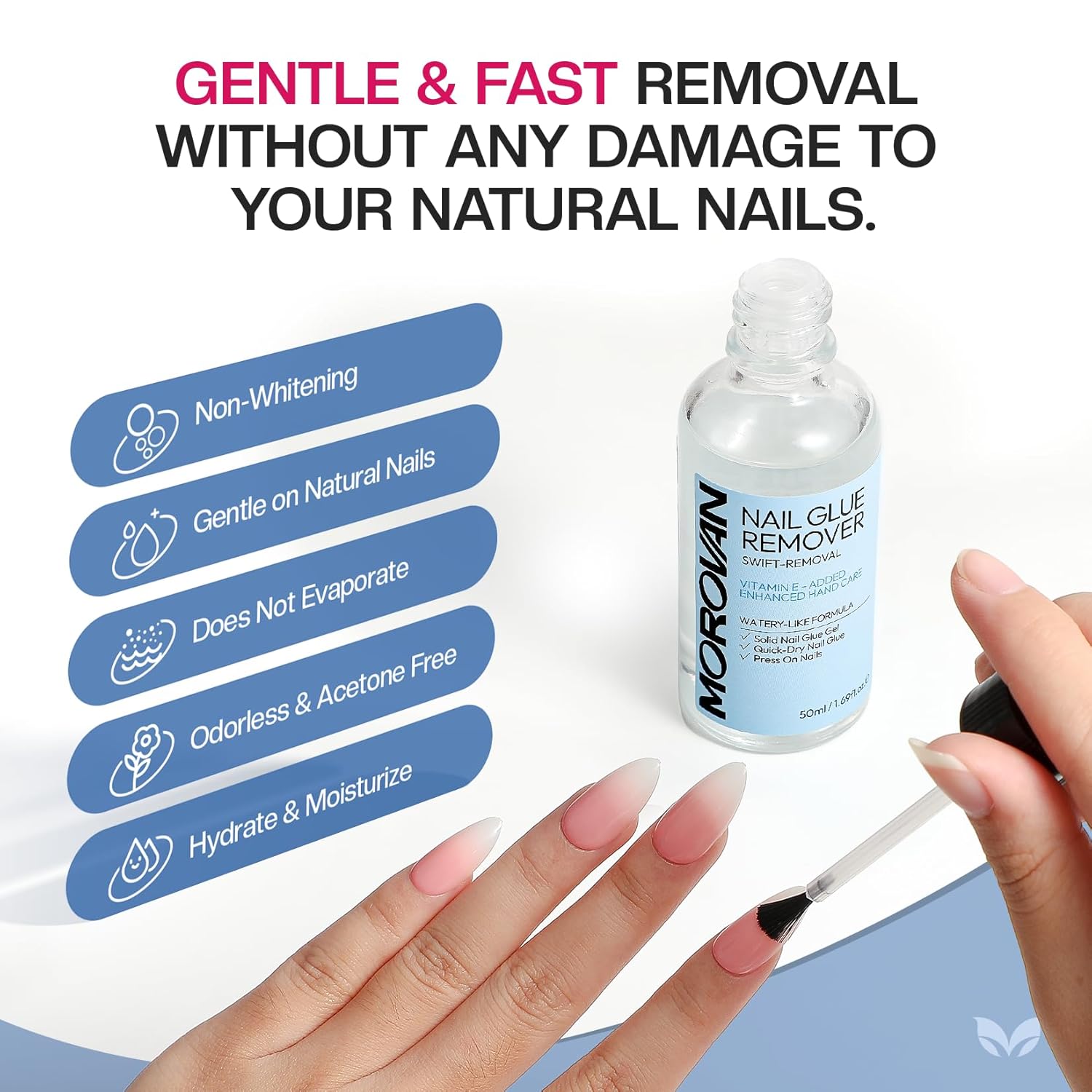 Morovan 50ML Gentle & Fast-Acting Nail Glue Remover for Press On Nails - Image 2