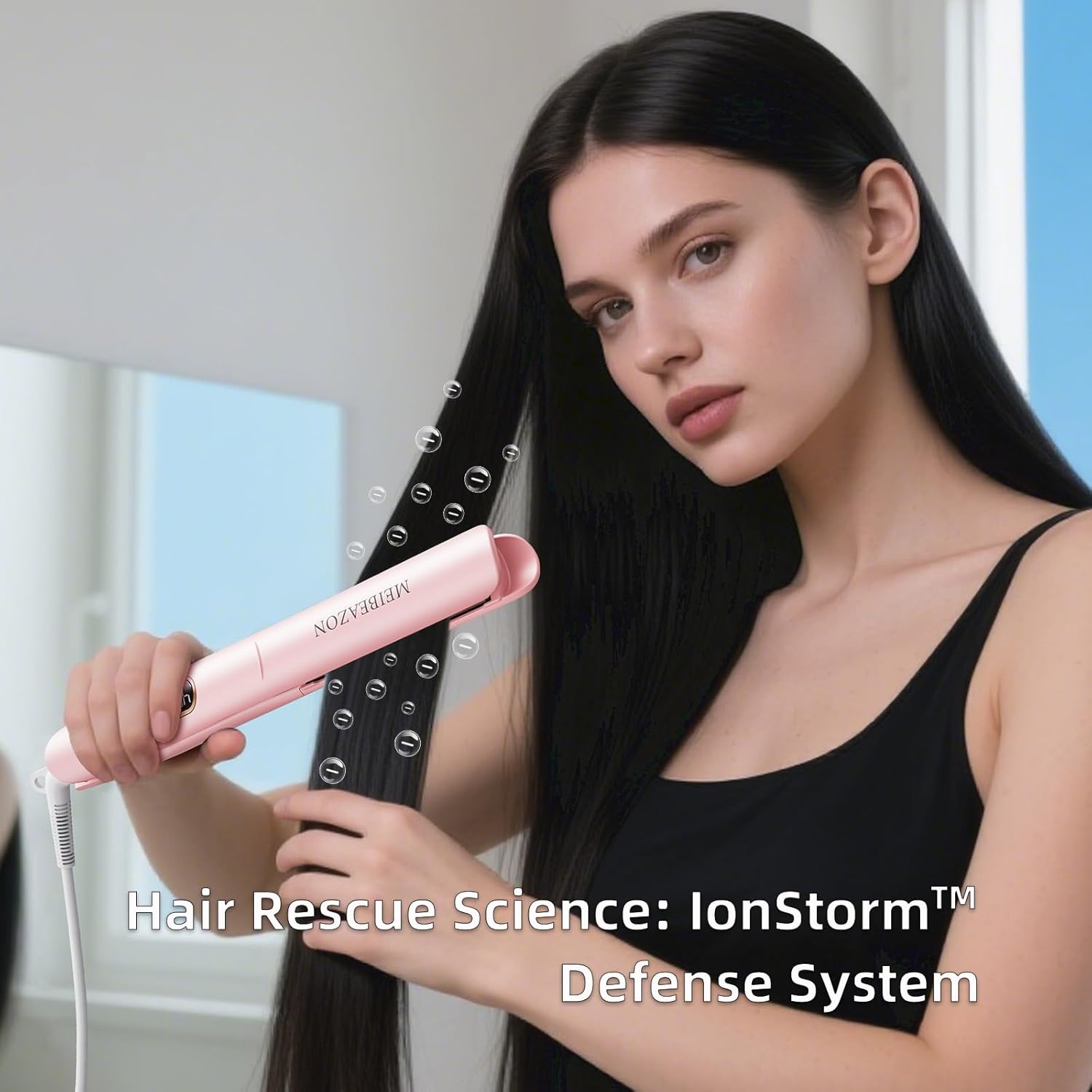 2-in-1 Ceramic Flat Iron Hair Straightener and Curler, Dual Voltage, Auto Shut-Off, 1-Inch Plates - Image 3