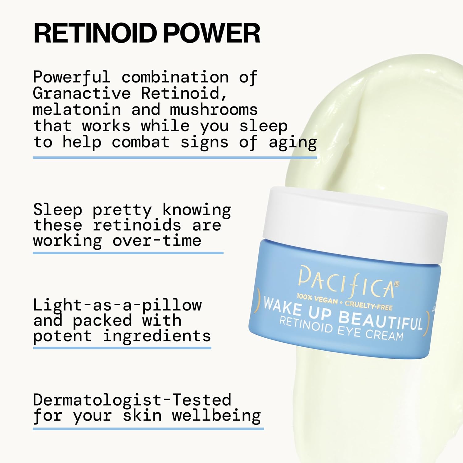 Pacifica Wake Up Beautiful 0.5 oz Retinoid Eye Cream for Fine Lines, Puffiness & Dark Circles - Image 4