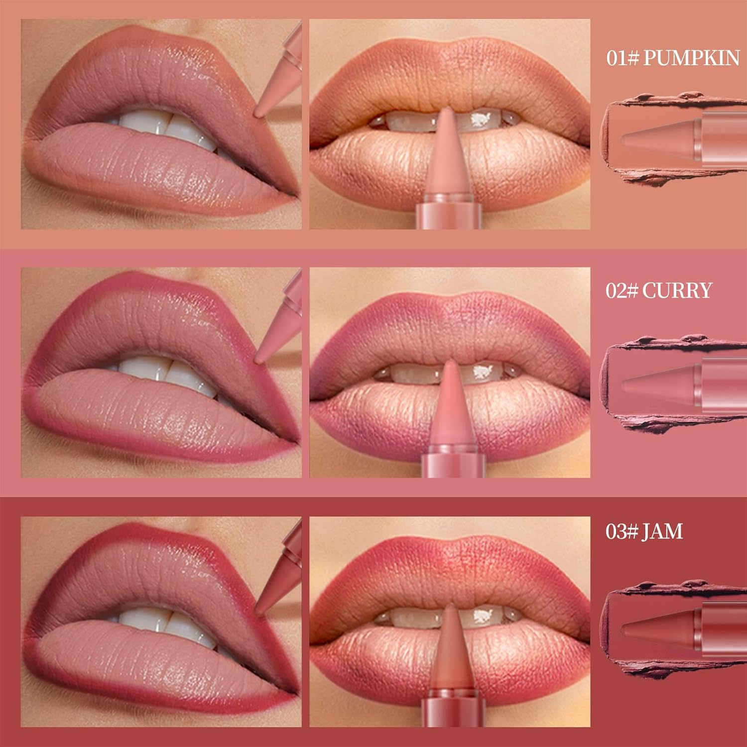 6 Pcs Ombre Lipstick and Brown Lip Liner Set Waterproof Long-Lasting Matte Finish - Image 4
