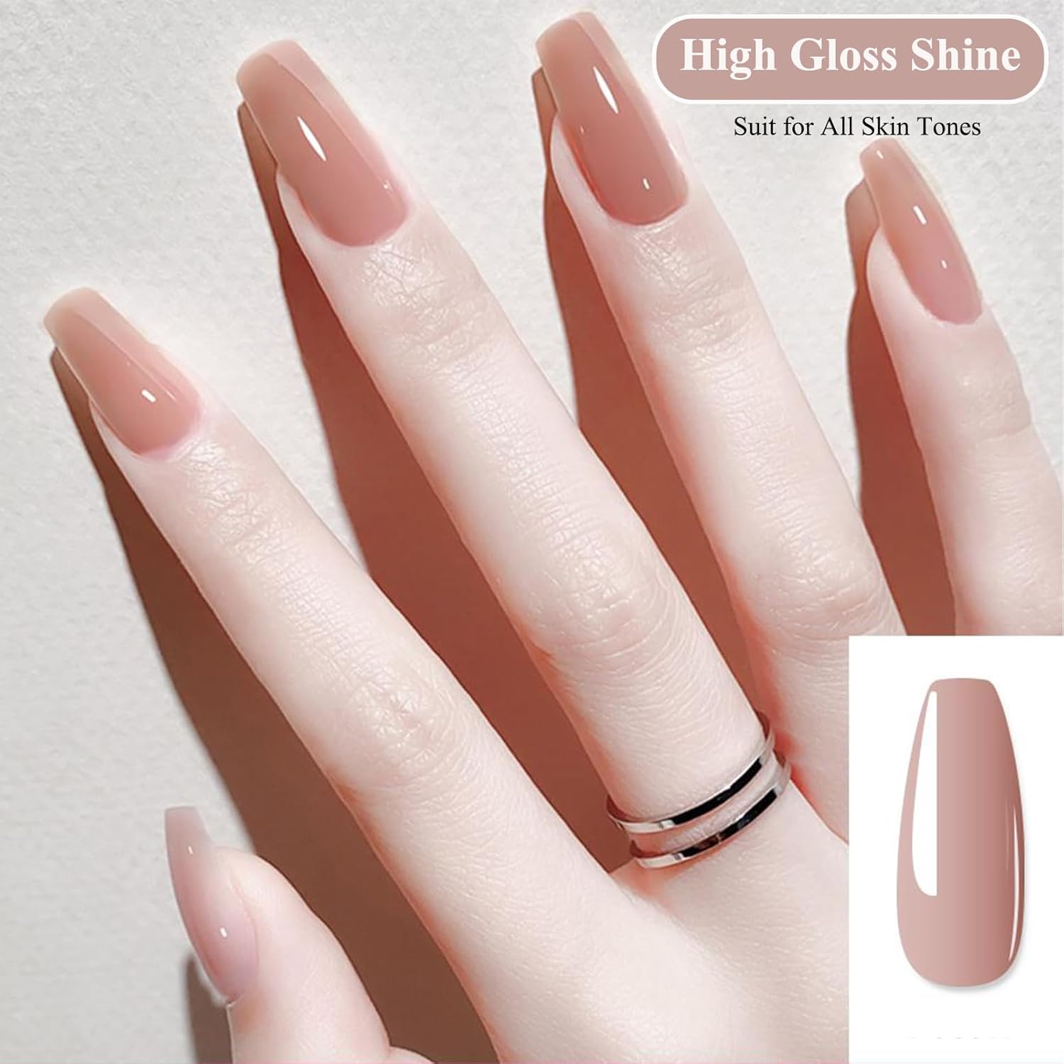 Sheer Crystal Nude Nail Polish 15ml Quick Dry Natural Transparent Finish - Image 5
