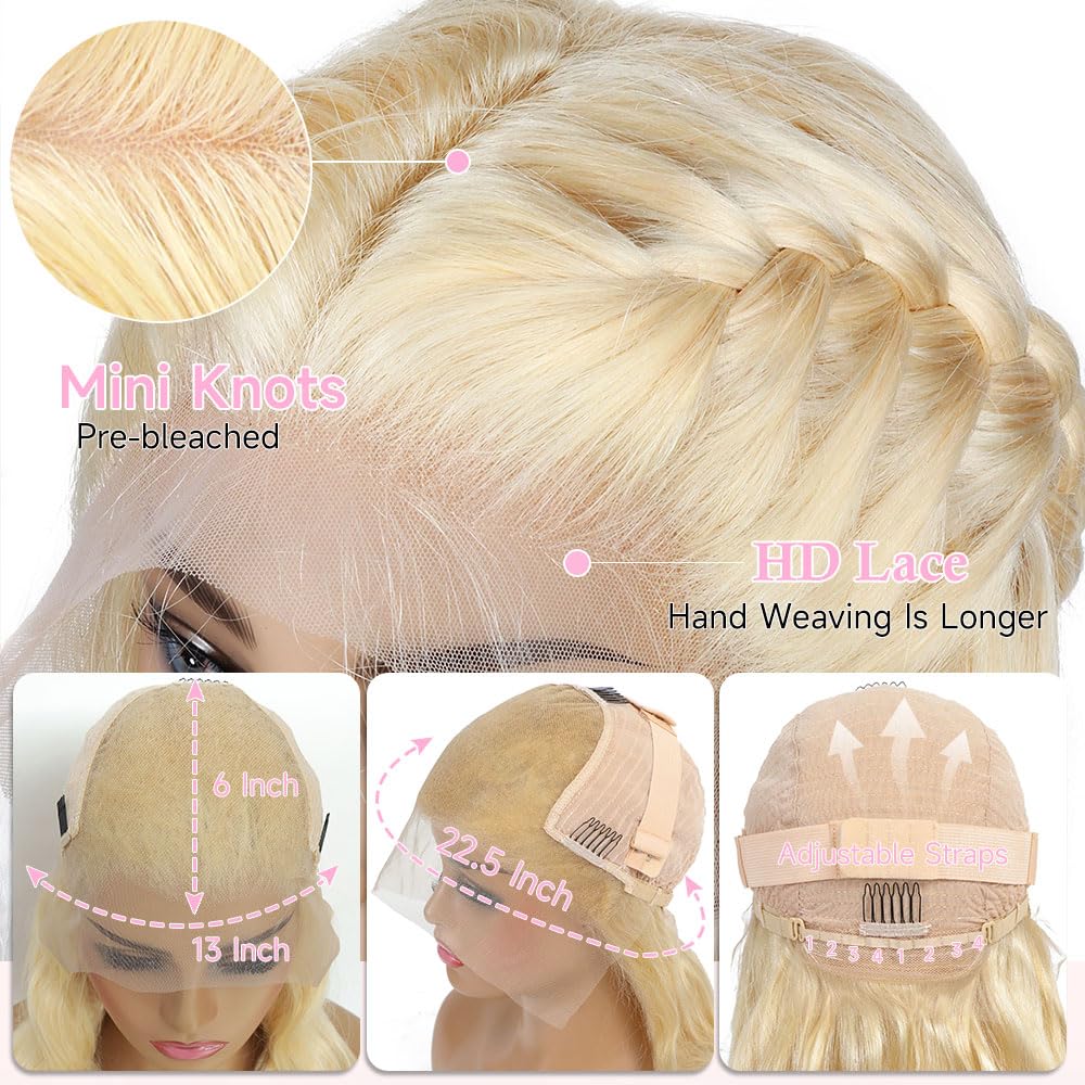 30 Inch 250 Density Body Wave Human Hair Lace Front Wig HD Lace - Image 5