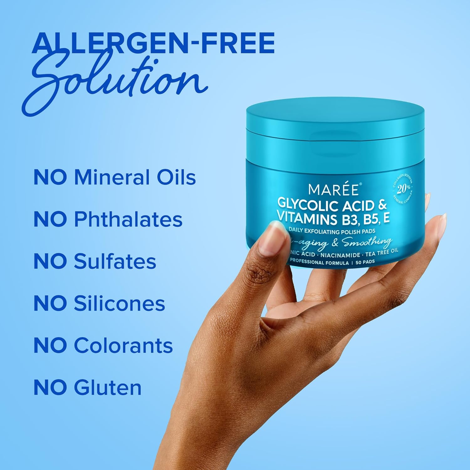 MAREE Glycolic Acid Toner Pads with Tea Tree Oil for Face Cleansing - 50 Count, Gentle Exfoliation - Image 5