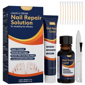 Toenail Fungus Treatment Extra Strength, Nail Fungus Treatment For Toenail for Thick, Broken, Discolored Nails, Fungus Nail Treatment Liquid 20ML and Anti-fungal Nail Repair Cream 20g