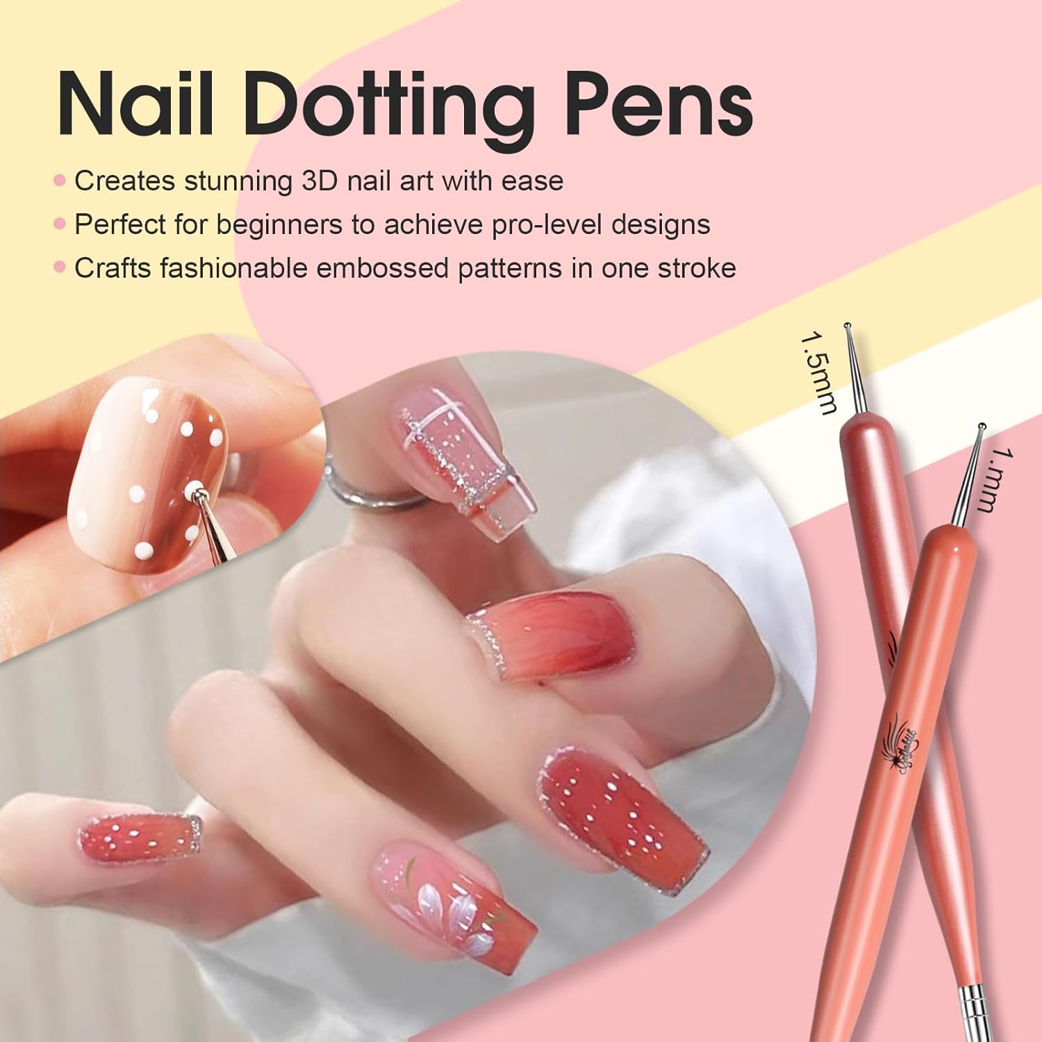 6PCS Rainbow Nail Art Brush Set for Professional Nail Design, DIY Manicure Kit - Image 5