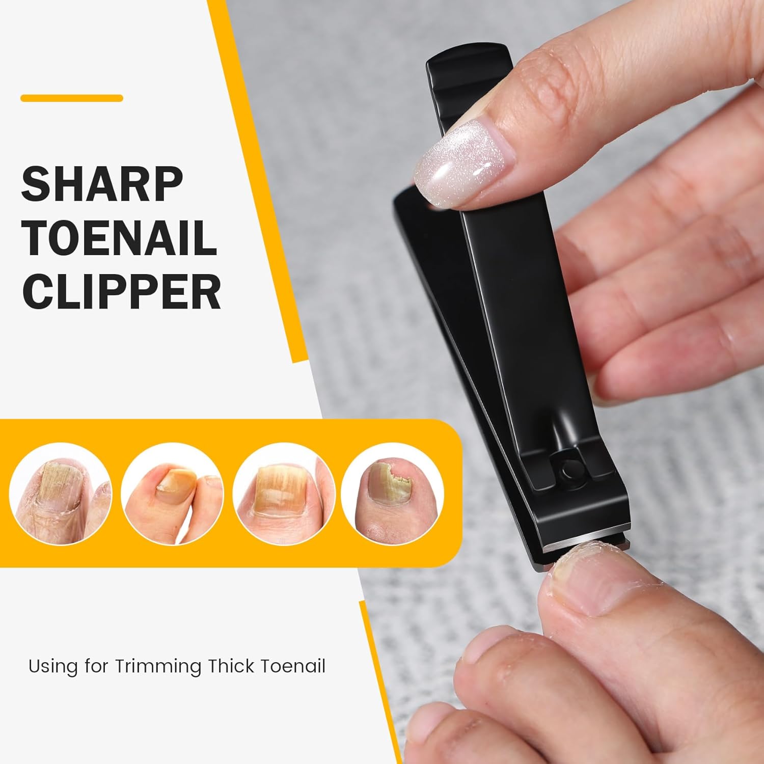 BEZOX Large Heavy Duty Toe Nail Clippers for Thick Nails Stainless Steel Tool for Men Women - Image 4