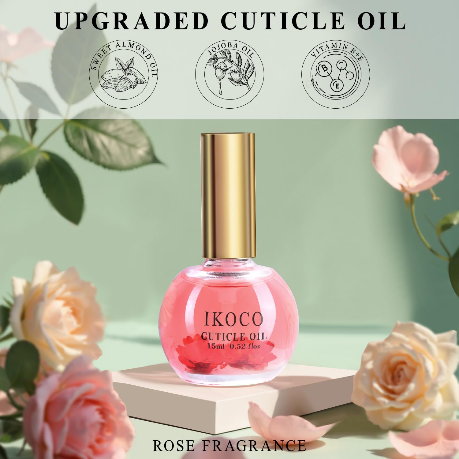 IKOCO Pink Nail Soaking Bowl Set with Gel Polish Remover and Cuticle Oil - Image 3