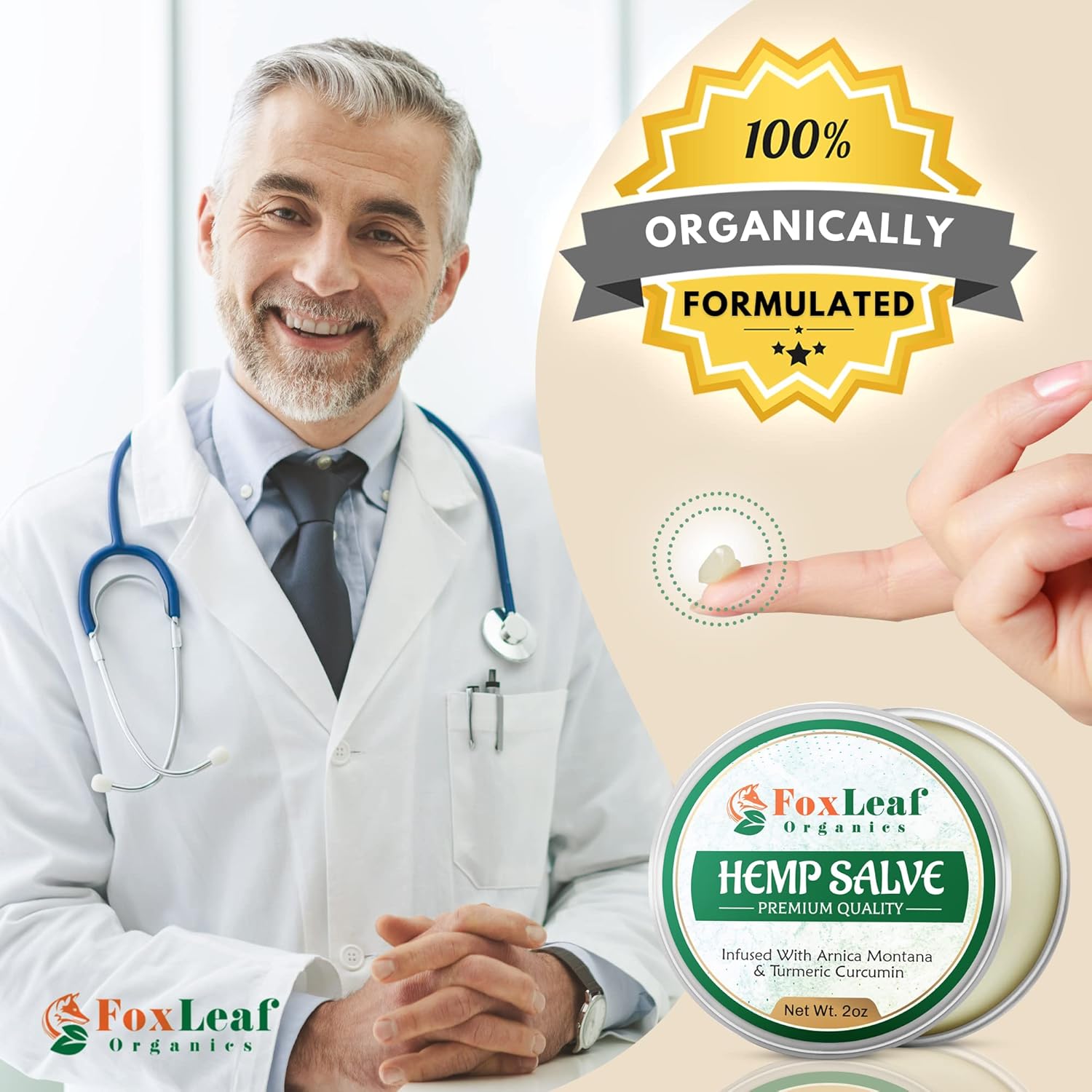 Unscented Extra Strength Hemp Salve with Arnica Montana and Turmeric 2 OZ - Image 5