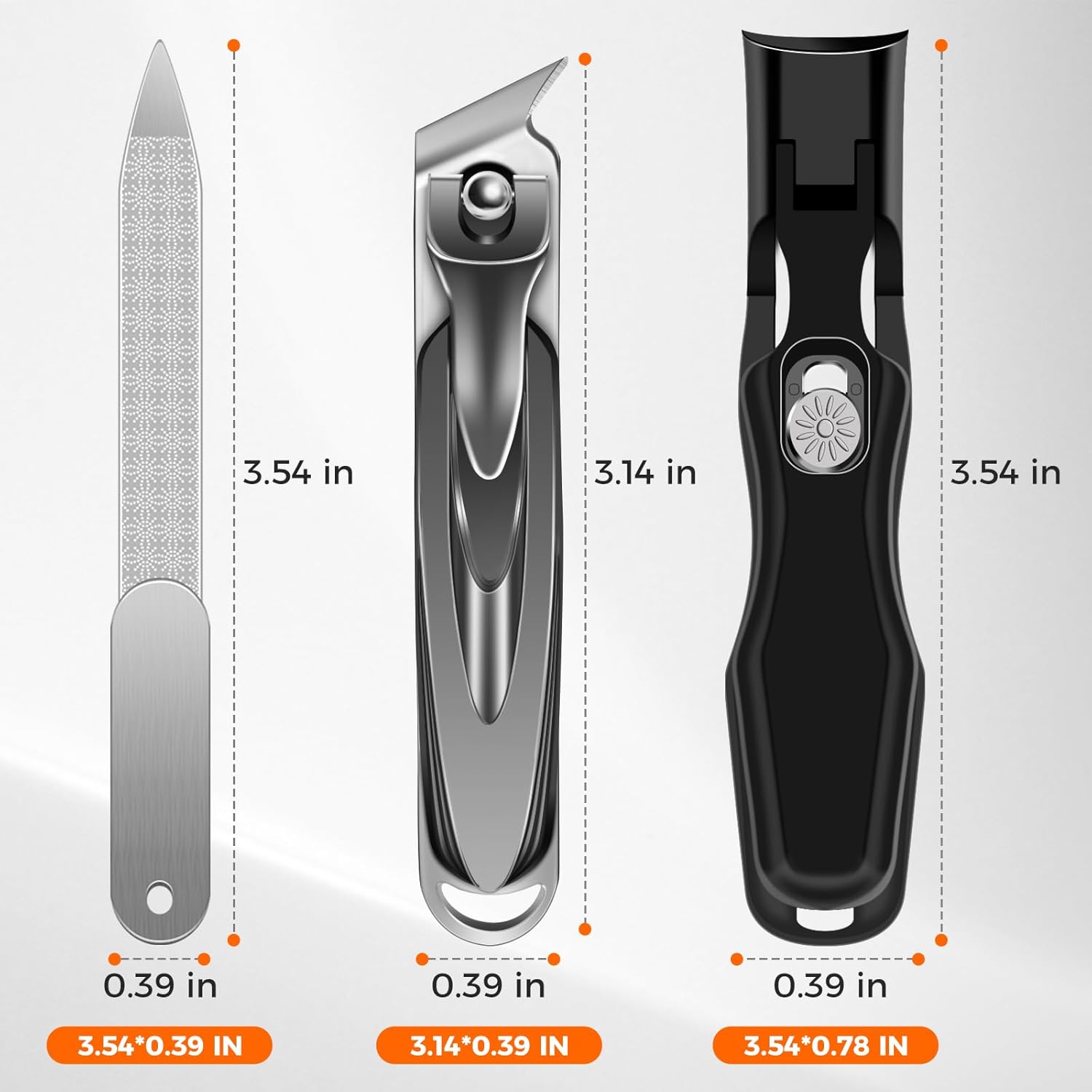Heavy Duty Black Nail Clippers for Men with Catcher, Wide Jaw for Thick Nails - Image 9