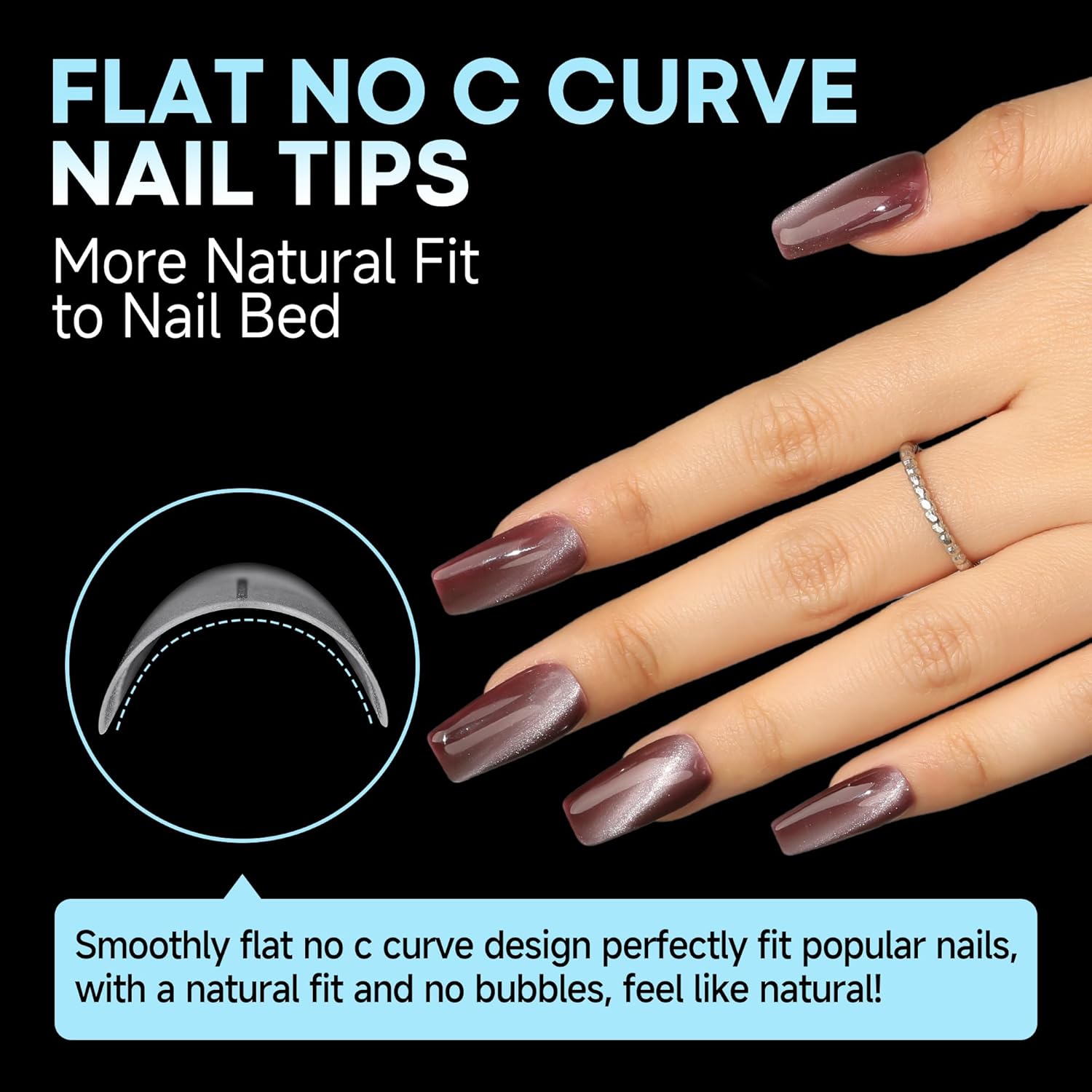 UNA GELLA Medium Coffin Fake Nails 216pcs Full Matte Gel Nail Tips in 12 Sizes - Image 5