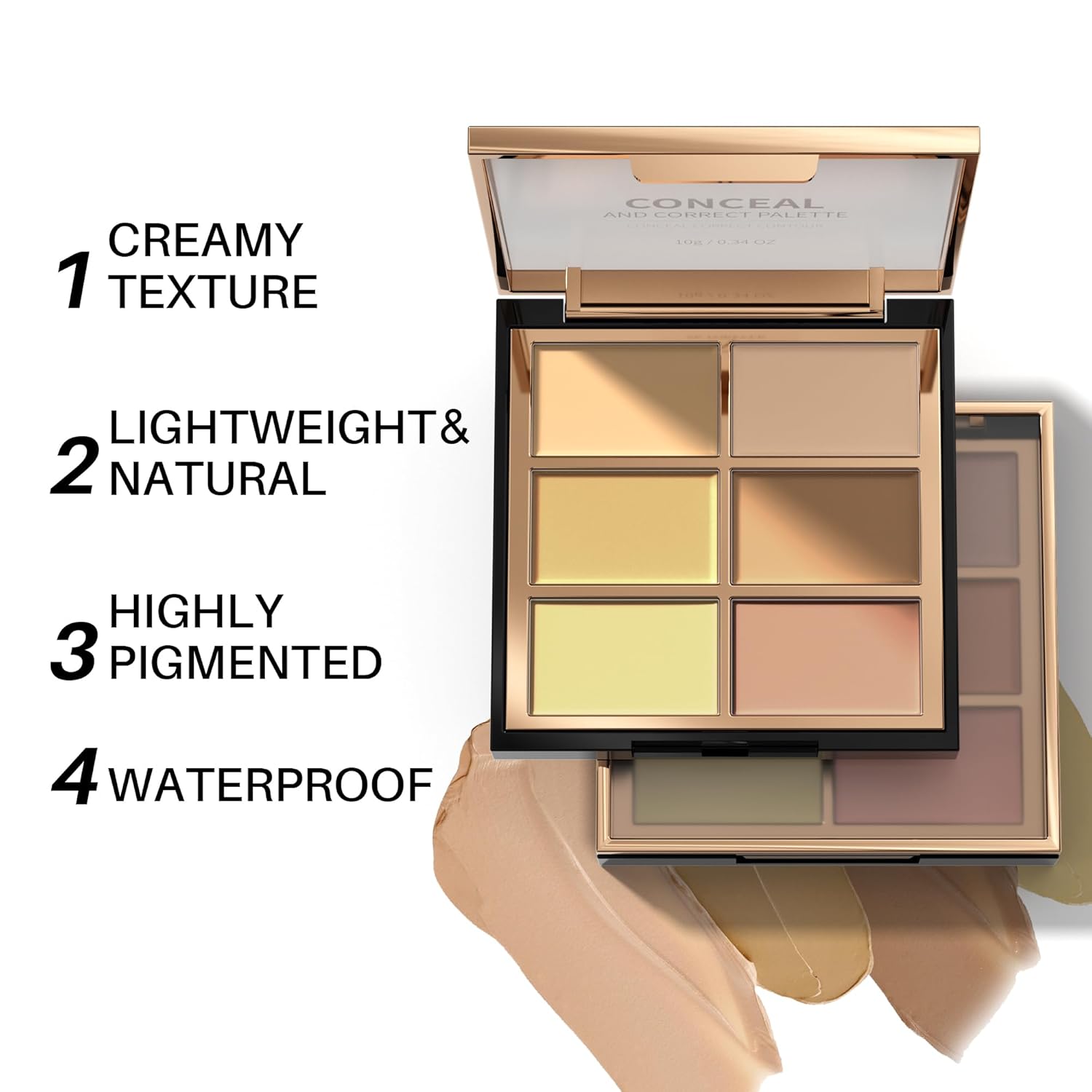 FV 6 Colors Cream Concealer Palette for Dark Circles, Redness, Acne, 01 Light Shade - Image 4