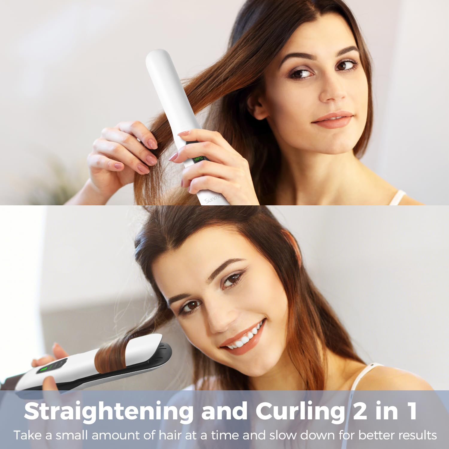 SUNMAY Portable 2-in-1 Mini Cordless Hair Straightener and Curler, 5000mAh Rechargeable - Image 8