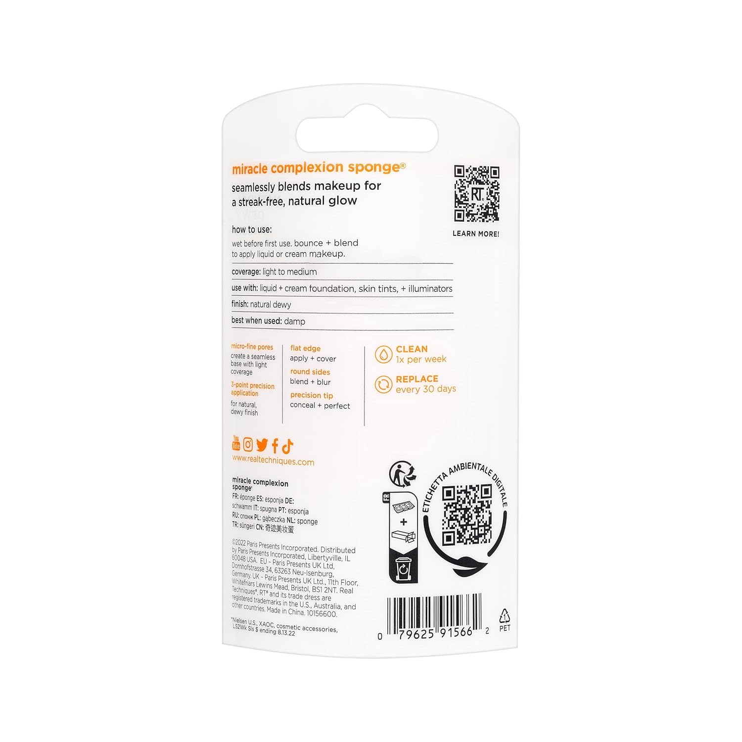 Real Techniques Miracle Complexion Sponge for Liquid & Cream Foundation, Latex-Free Foam, 1 Count, Orange - Image 17