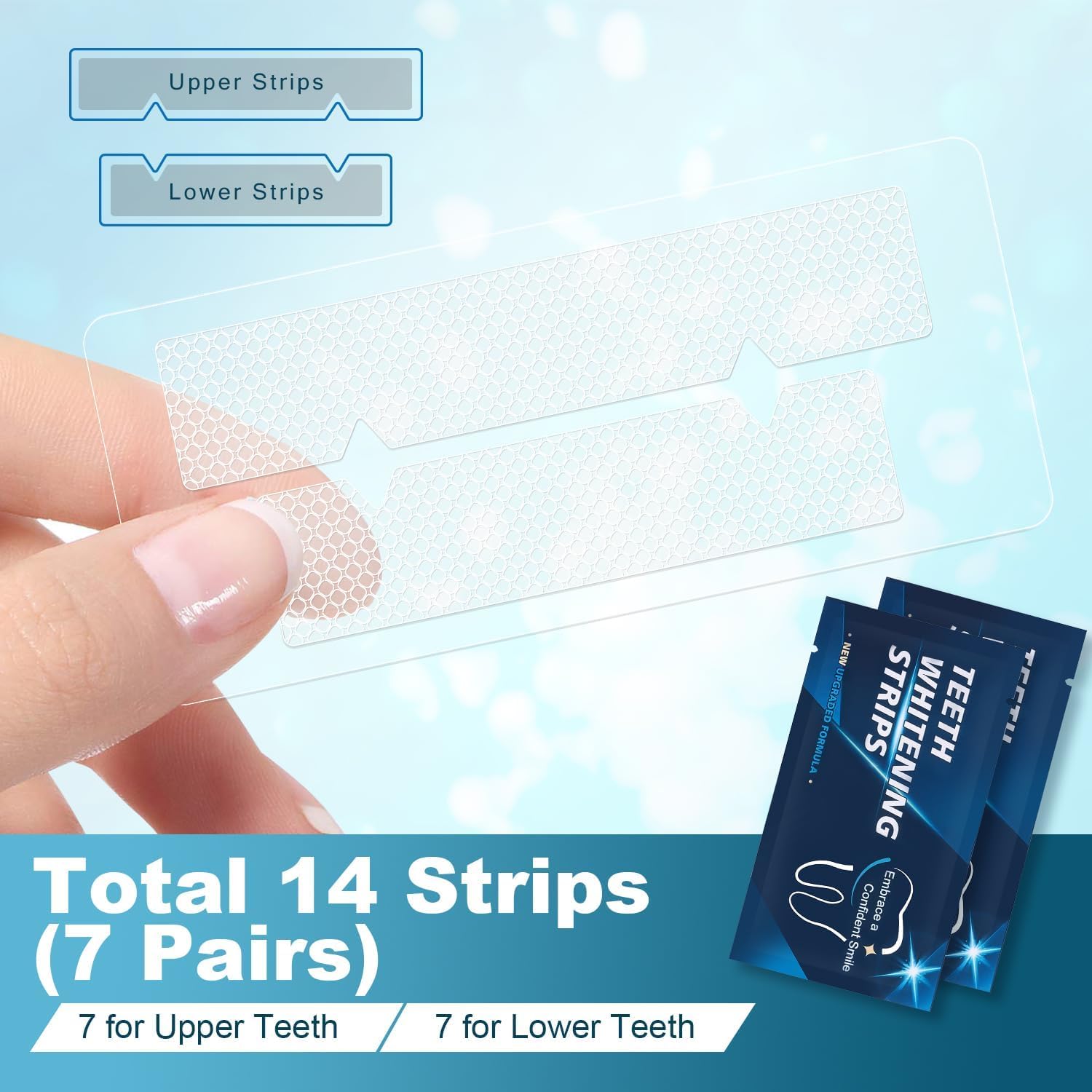Gentle Teeth Whitening Strips - 14 Strips for 7 Treatments, Coffee & Wine Stain Removal - Image 2