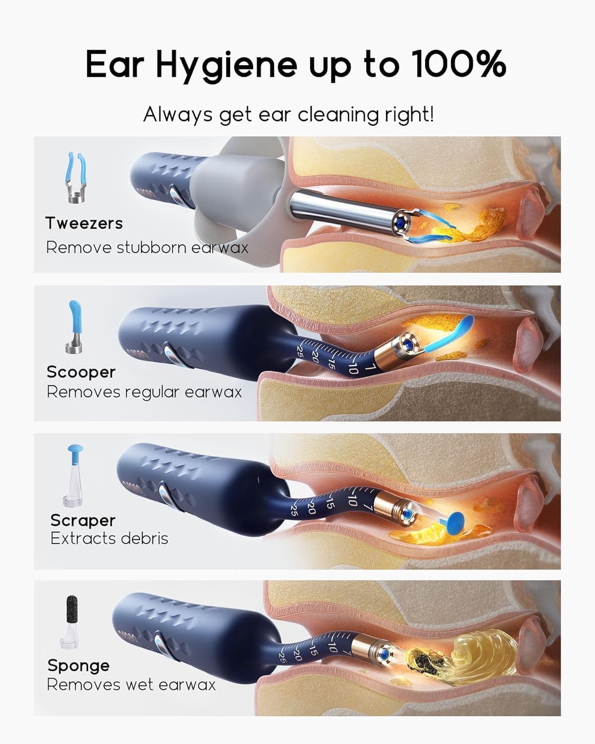 Bebird Earsight Plus D39R Flexible Camera Ear Wax Removal Tool for Family Use - Image 5