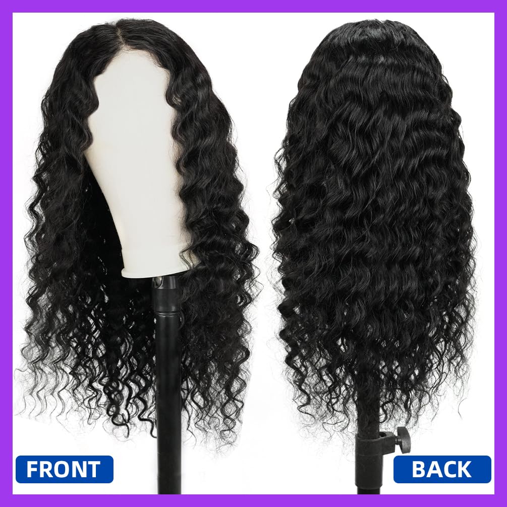 13x4 Deep Curly Glueless 20 Inch Human Hair Wig 180 Density Lace Front - Image 3