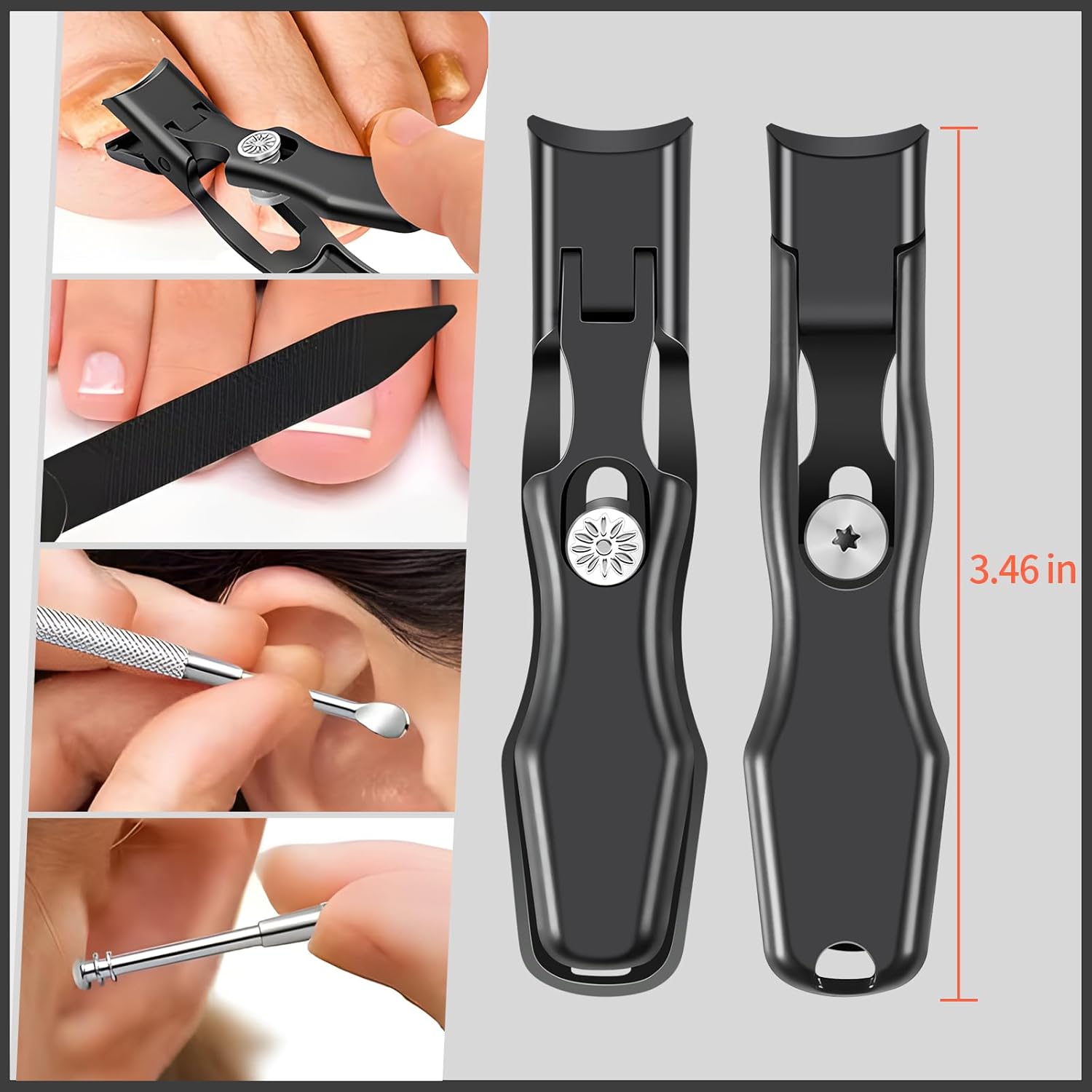 Long Handle Nail Clipper Set for Men & Women Wide Jaw Design 5.5 Inch - Image 6