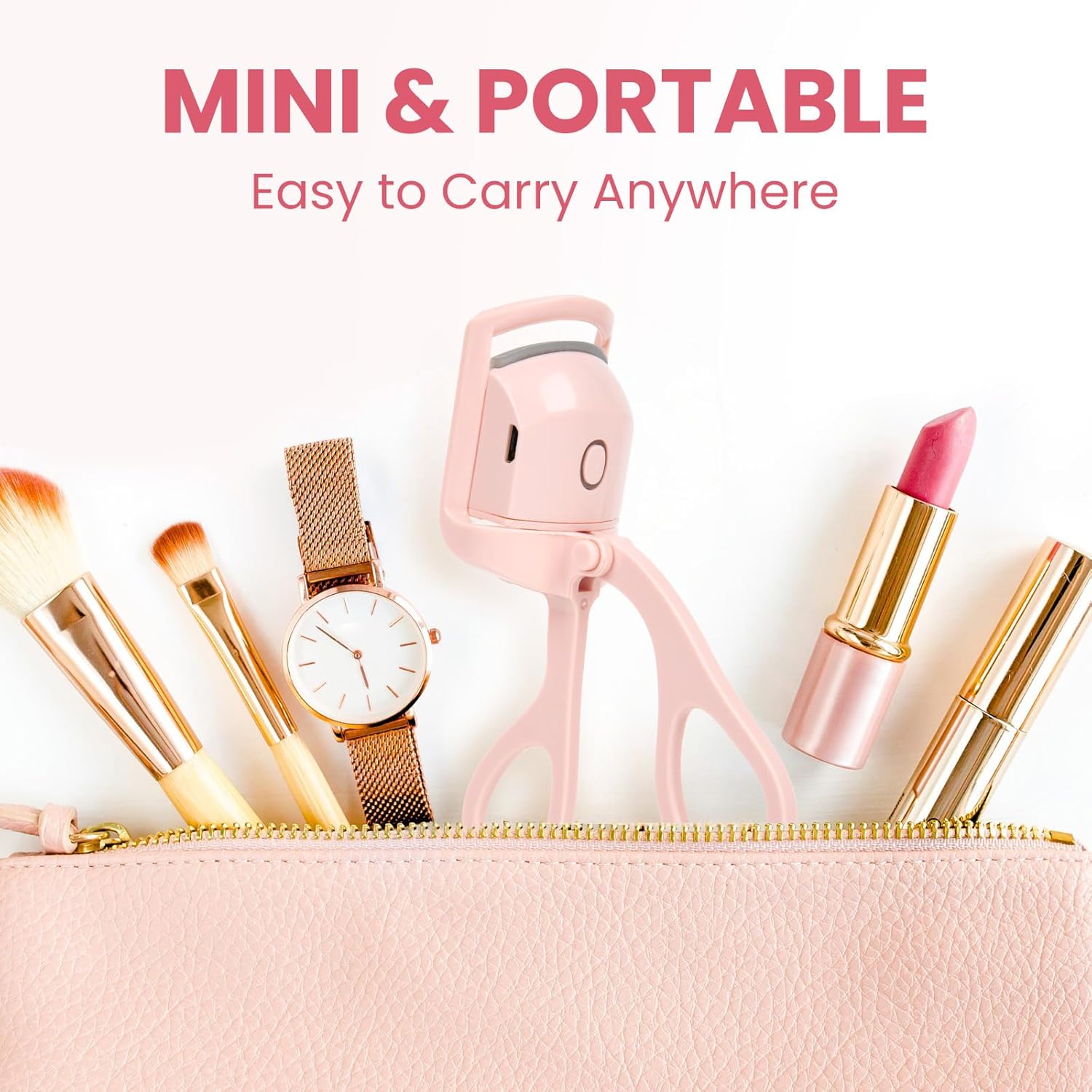 Pink USB Rechargeable Electric Heated Eyelash Curler for Women Quick Heat-Up Multi-Temp Settings - Image 8