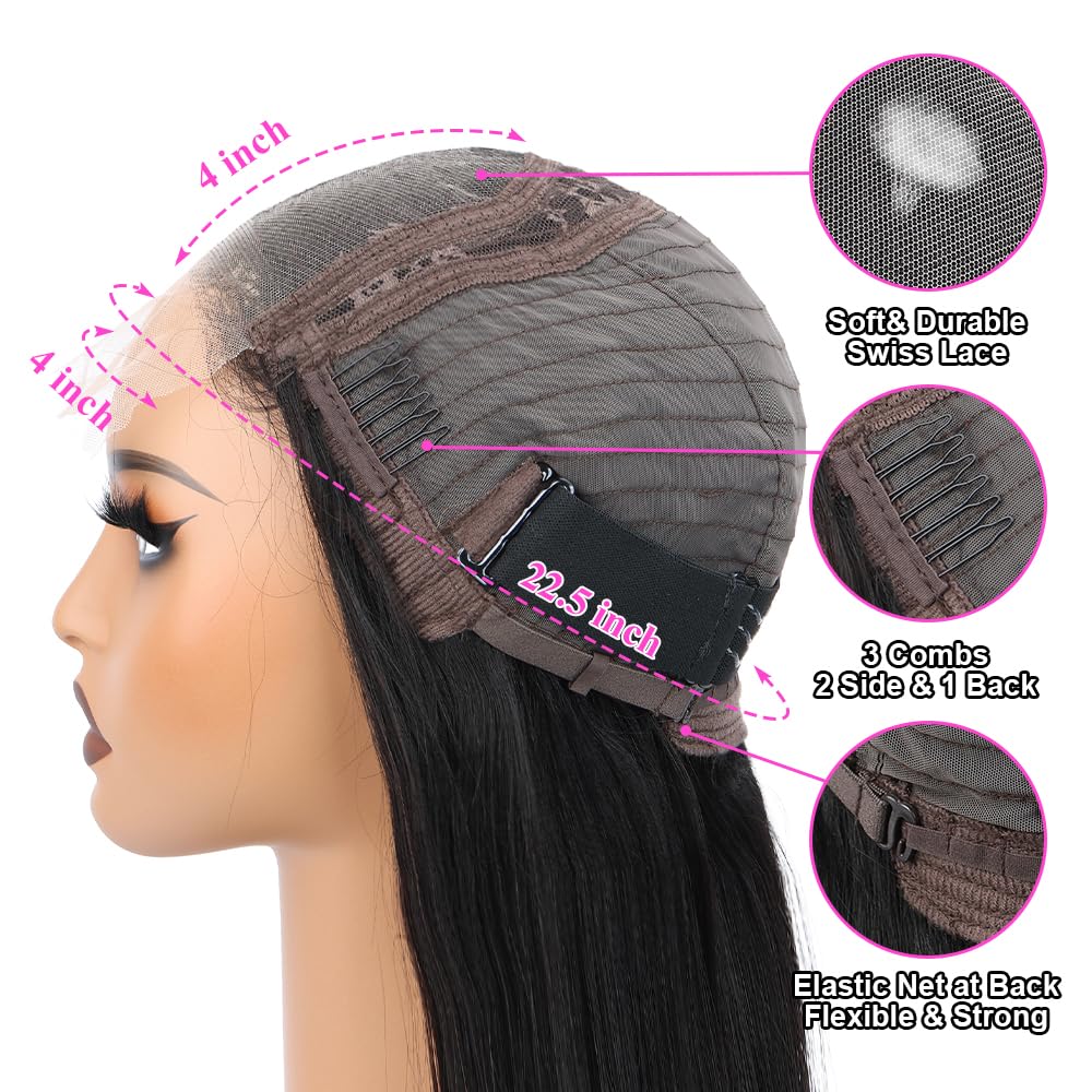 20 Inch Body Wave Pre Plucked Human Hair Wig 4x4 Lace Front with Baby Hair - Image 4