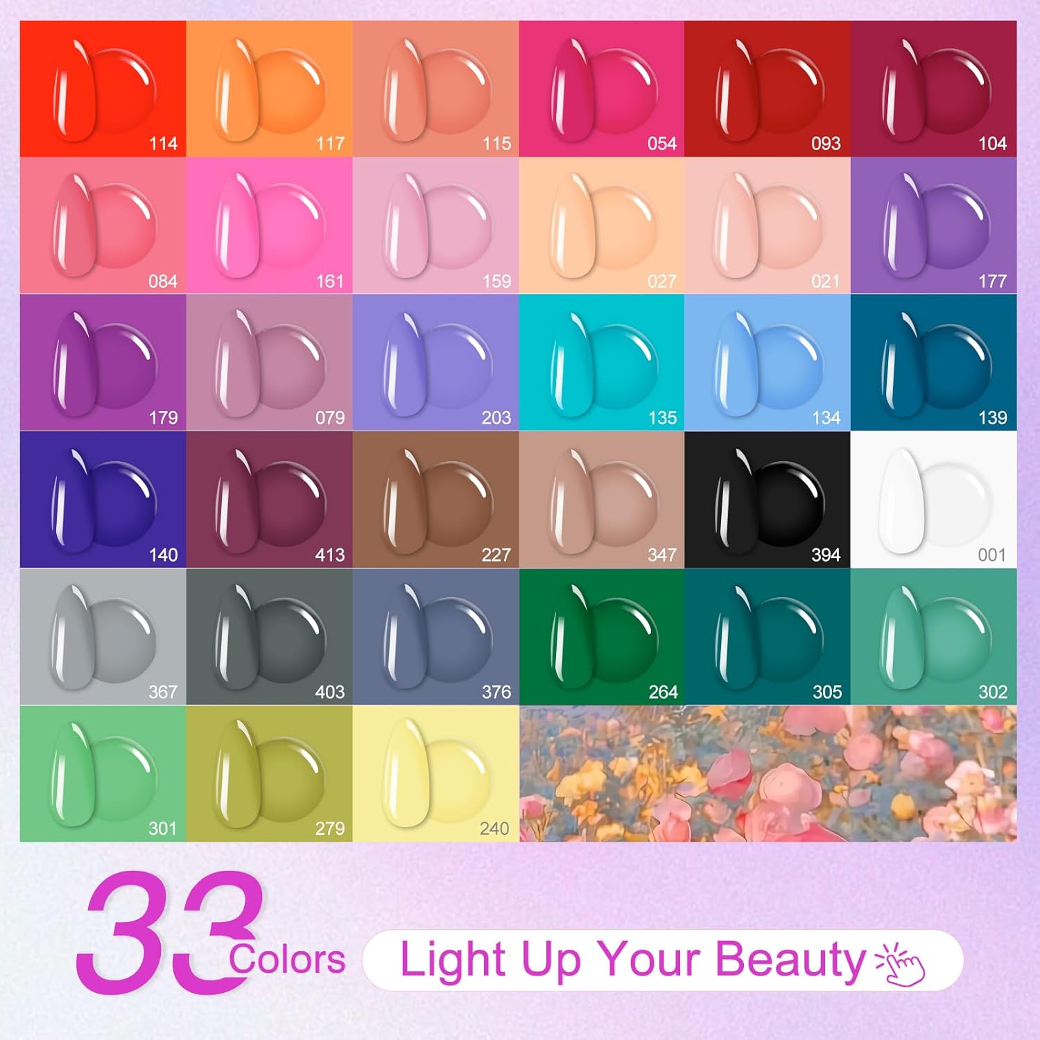168W UV Nail Lamp and 33 Colors Gel Polish Kit, 76 Piece Set - Image 2