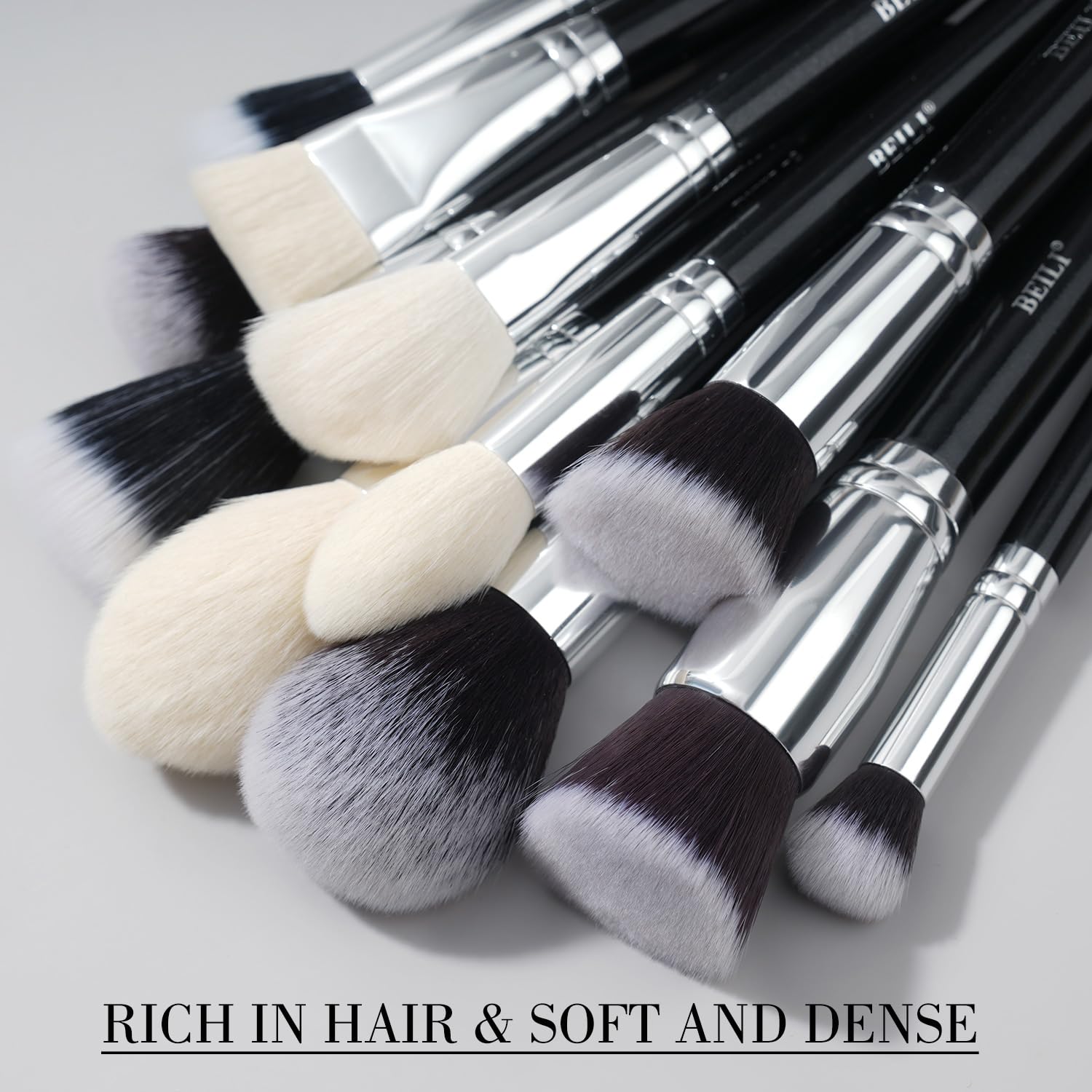 BEILI 30-Piece Black Professional Makeup Brush Set with Synthetic Kabuki and Eye Brushes - Image 9