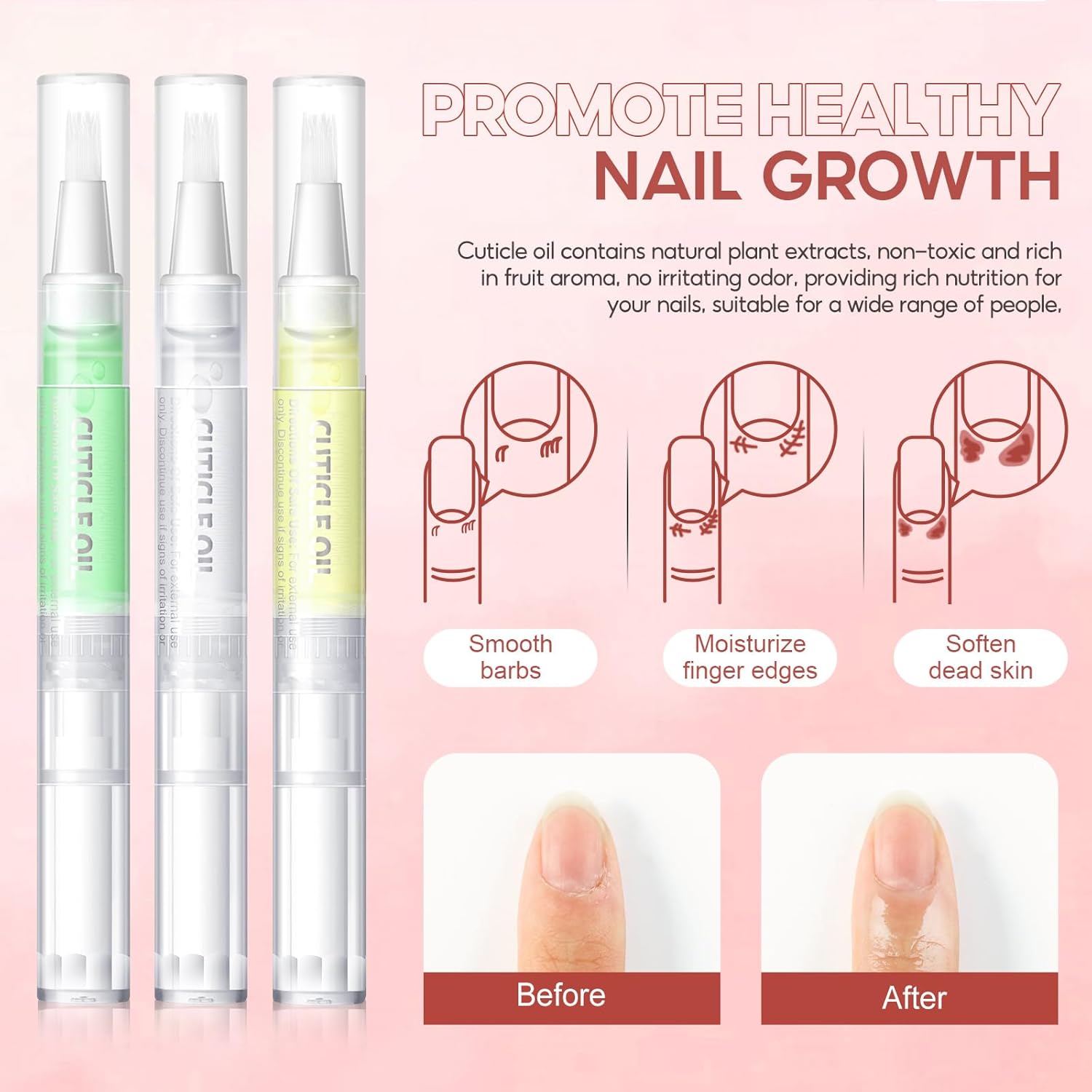 Peacecolor 16 Piece Portable Cuticle Oil Pen Nail Care Kit for Moisturized and Strengthened Nails - Image 4