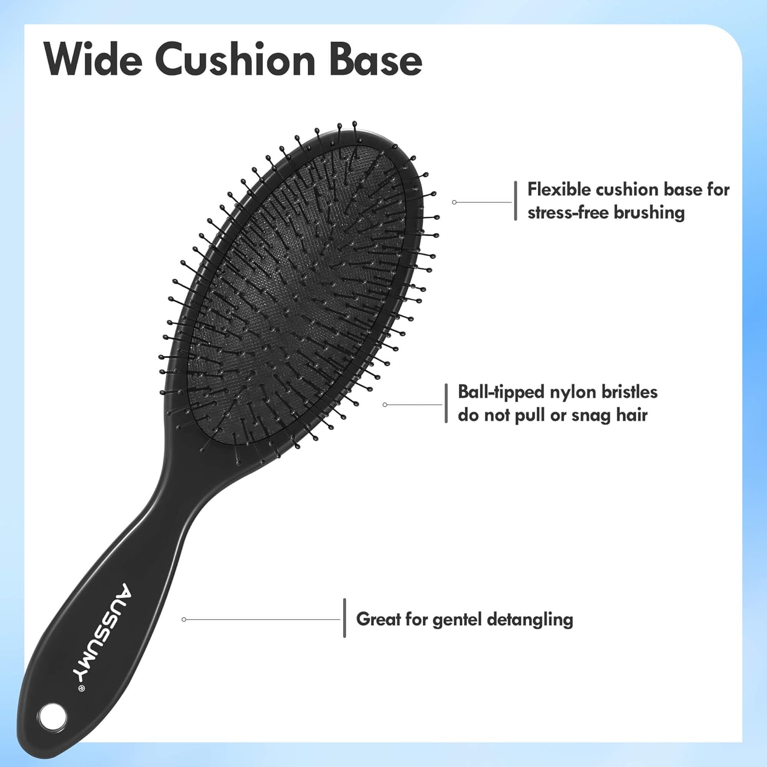 2 Pack Air Cushion Detangling Hair Brush Set with Soft Bristles for All Hair Types - Image 2