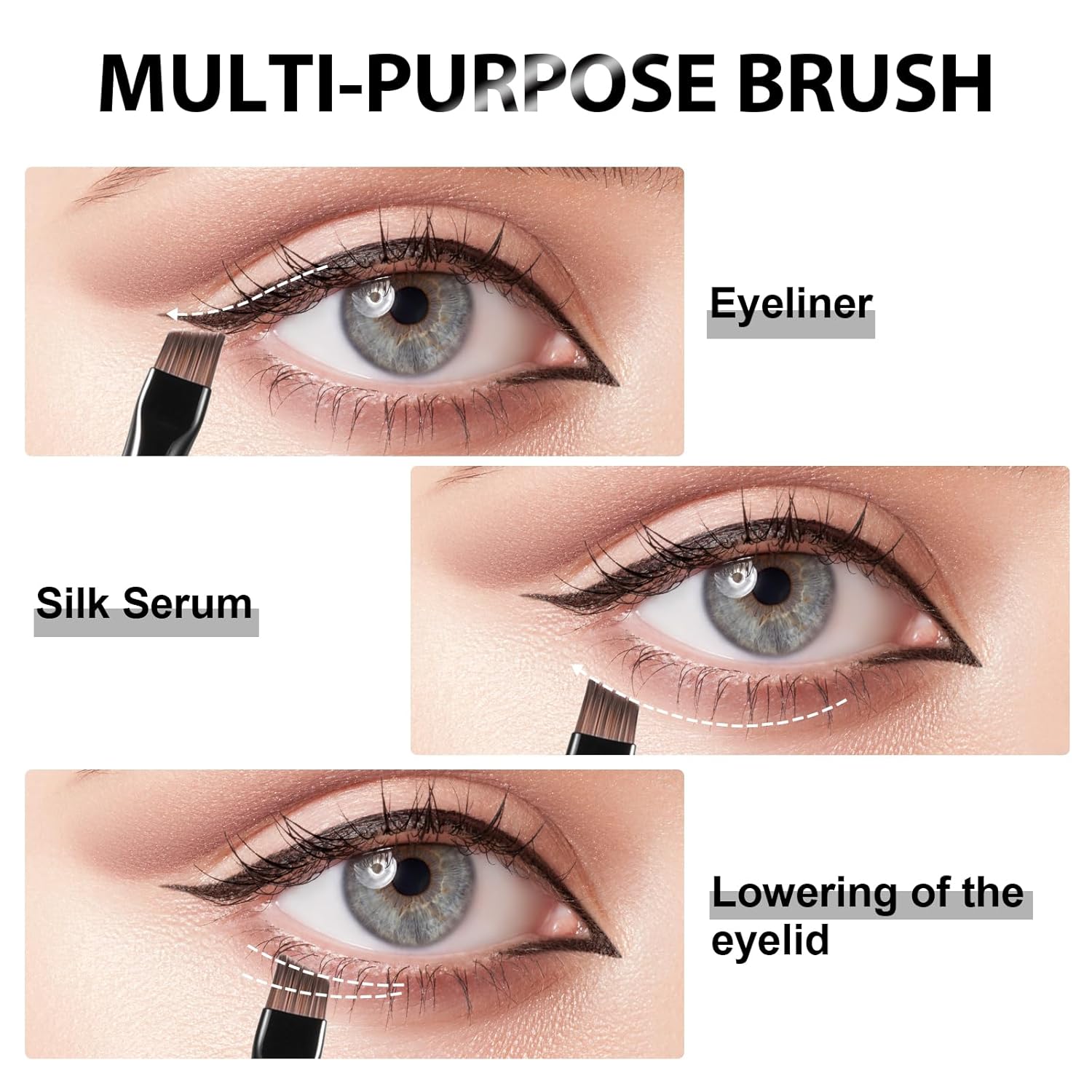 Ultra-Fine Tip Precision Eyeliner Brush Durable Synthetic Bristles for Sharp Lines and Smoky Effects - Image 7