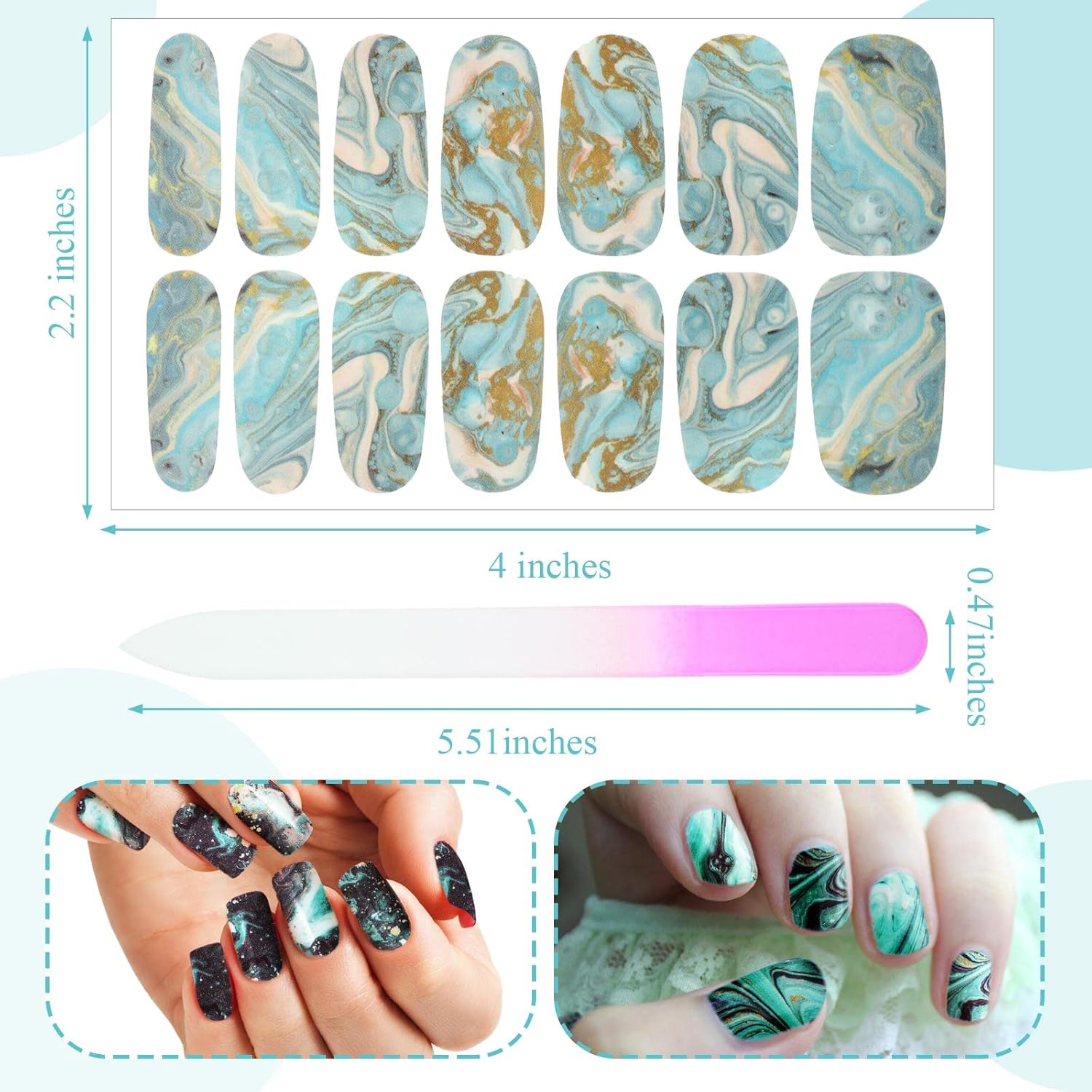 Maitys 336 Piece Nail Polish Strips Kit with File for Women DIY Art Decals - Image 4