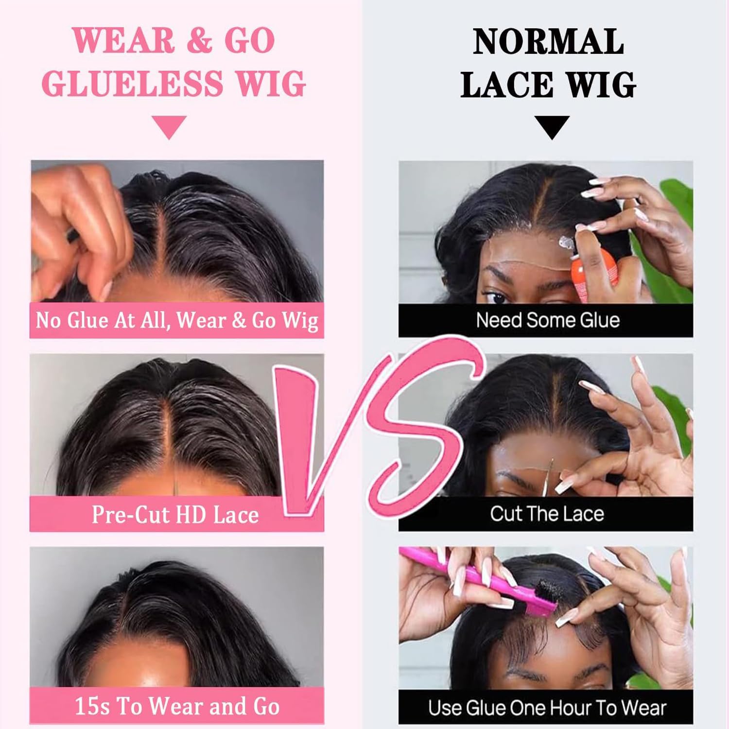 Glueless 12 Inch Human Hair Bob Wig 180% Density Body Wave Lace Front - Image 6