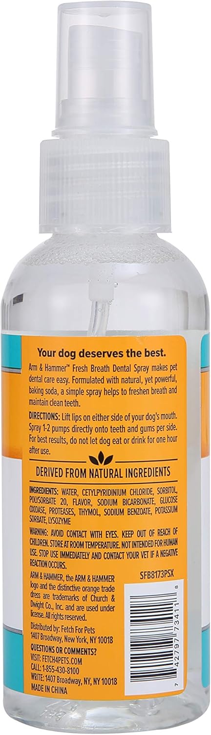 Arm & Hammer Fresh Breath Mint Flavor Oral Care Spray for Dogs 4 Oz - Image 2
