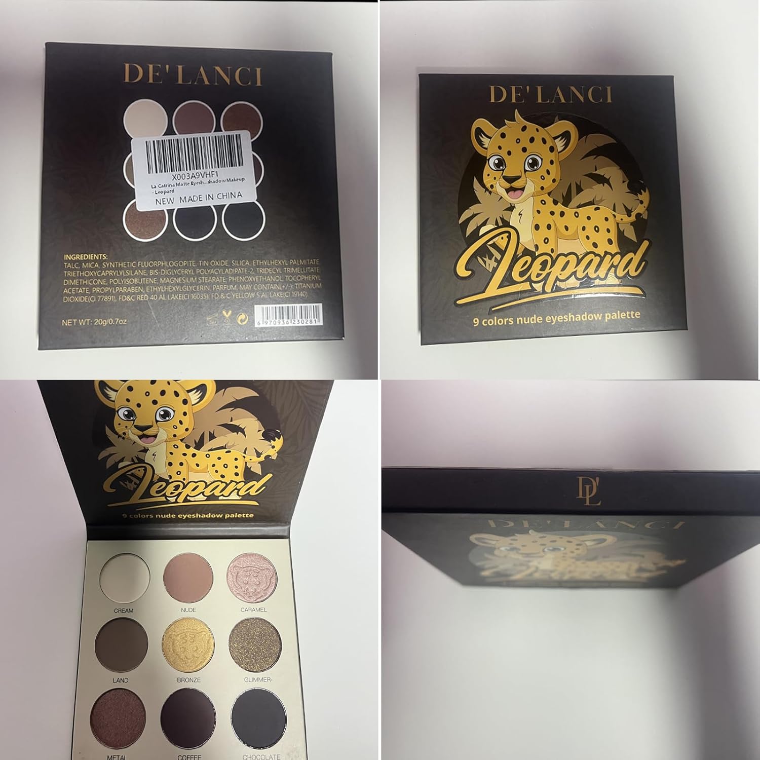 La Catrina 9 Color Matte Eyeshadow Palette Black Gold Vegan Makeup - Image 7