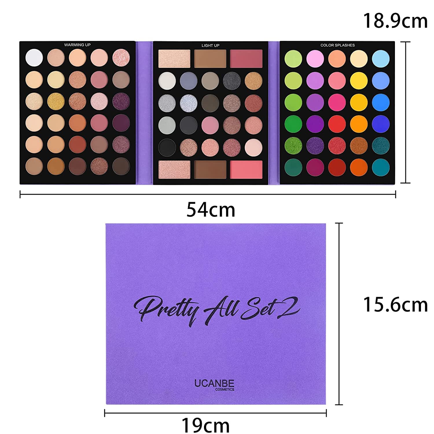 UCANBE 86 Colors Nude Eyeshadow Palette with 15 Makeup Brushes Set, Waterproof and Long Lasting - Image 7