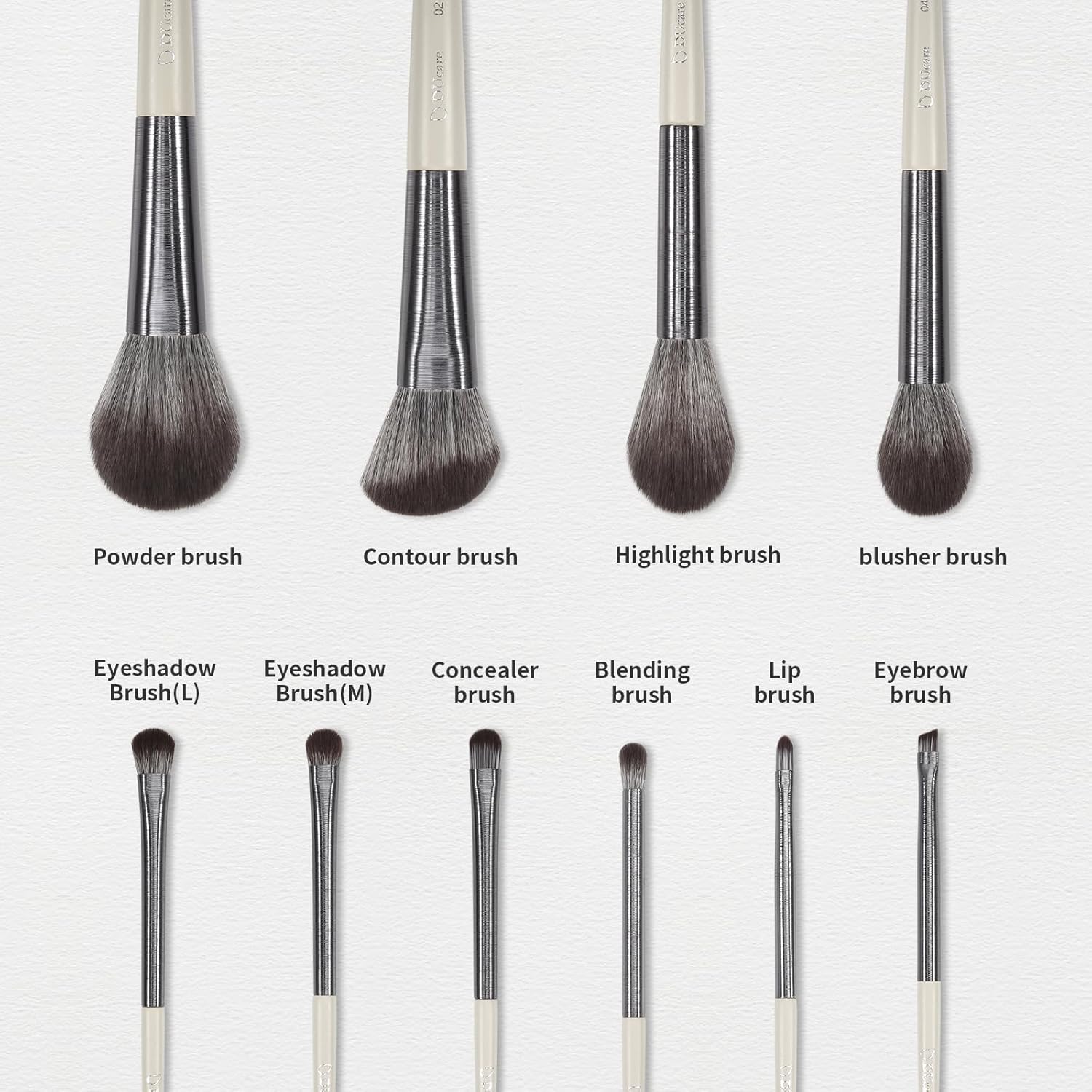 DUcare 10-Piece Professional Makeup Brush Set for Foundation, Blush, Eyeshadow and More - Image 2